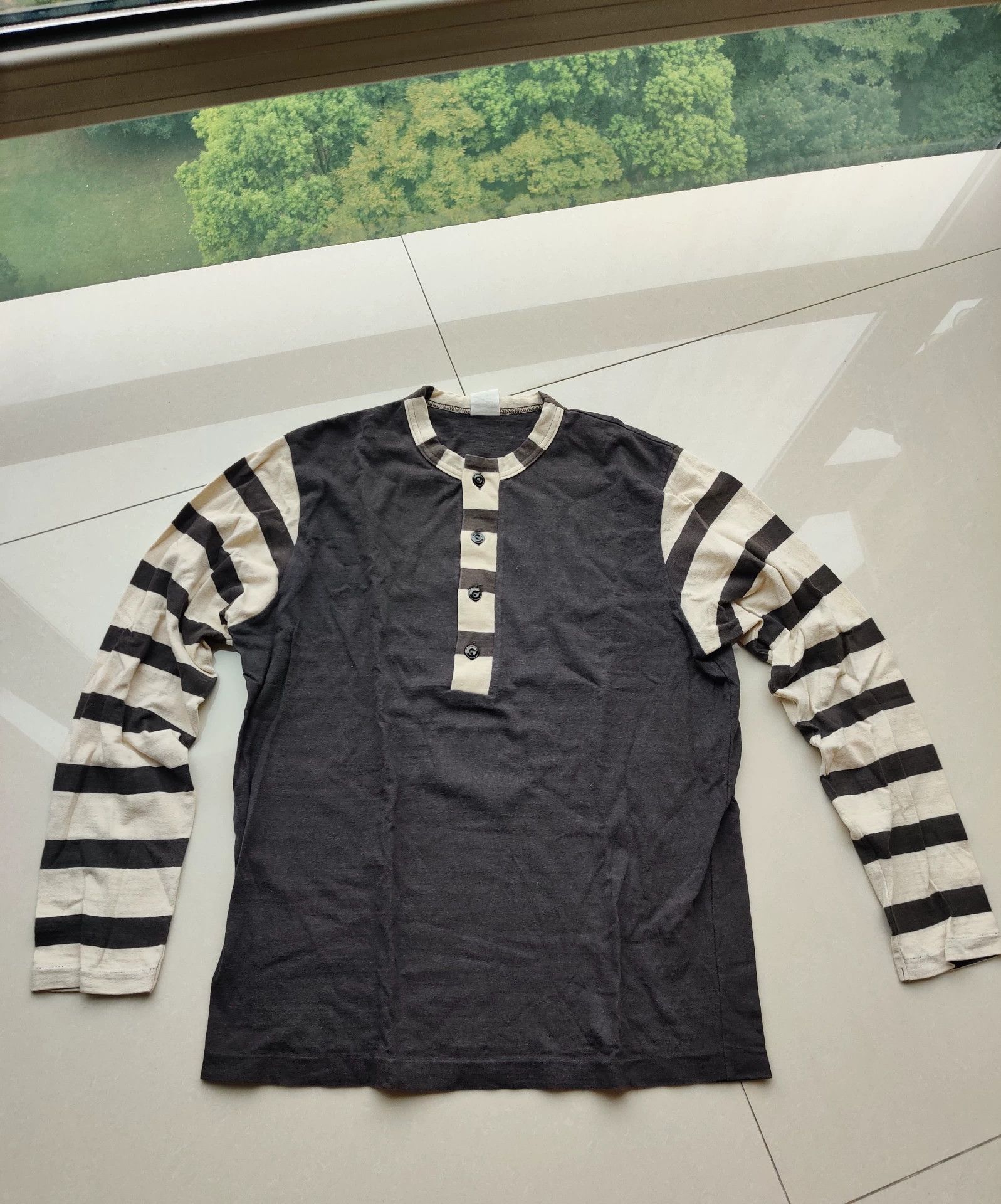 Freewheelers gray and white striped long sleeve shirt Size US M / EU 48-50 / 2 - 1 Thumbnail