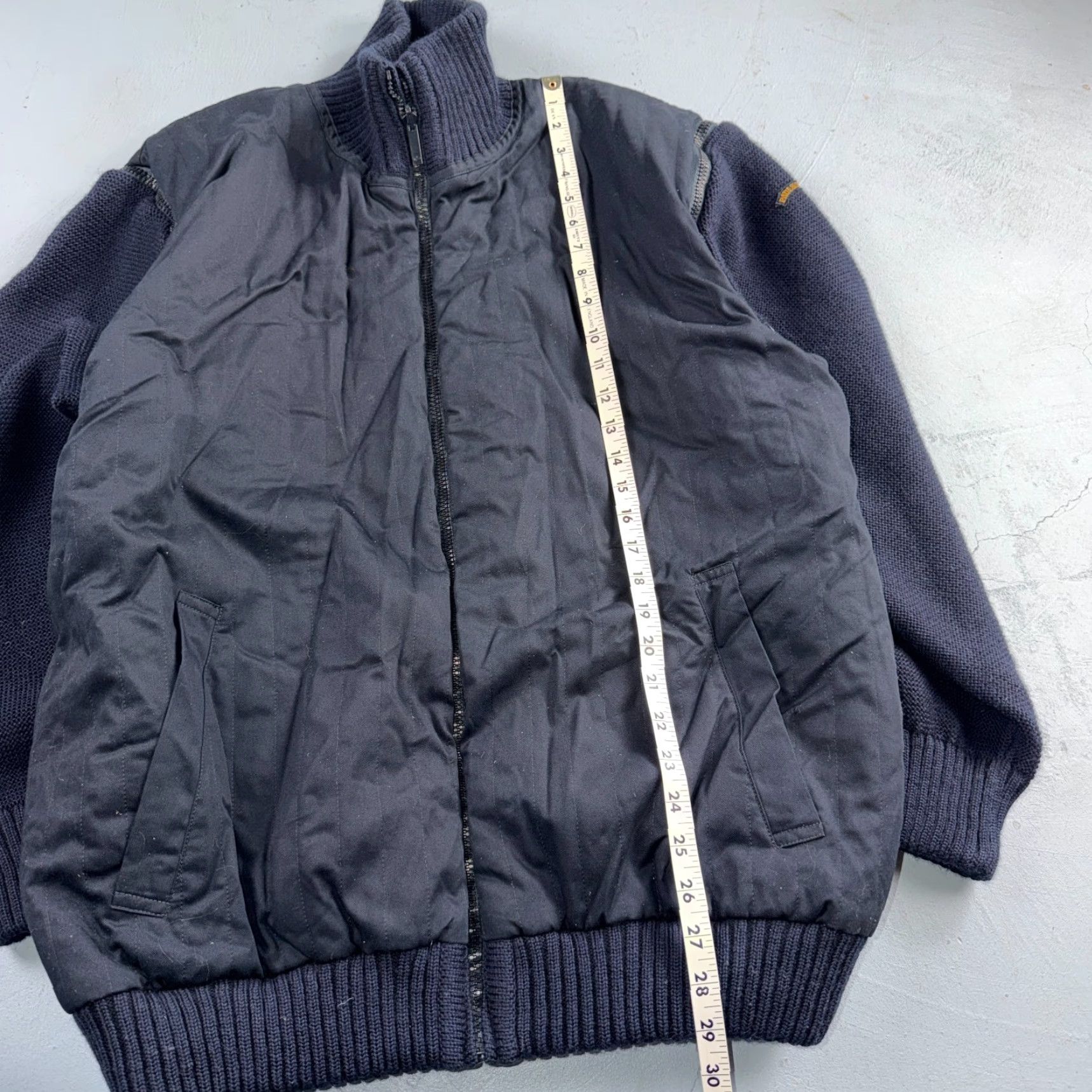 Paul & Shark VINTAGE Paul & Shark Yachting Jacket Wool Bomber Full Zip Removable Sleeves XL Blue Mens Italy Heavy Knit Wool Revesible/Bomber Style 90s Size US XL / EU 56 / 4 - 6 Thumbnail