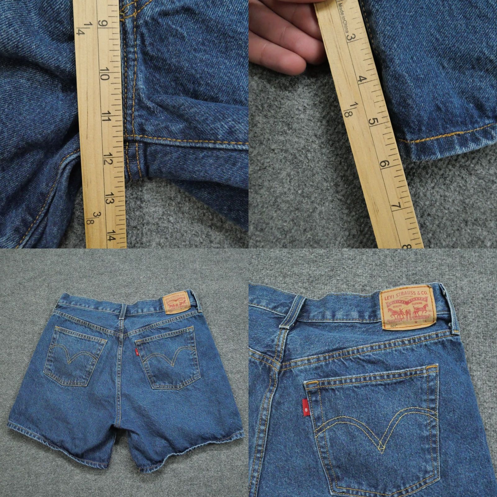 Levi's VINTAGE Levis 501 Shorts Womens 34 Blue Denim Button Fly Fade Whiskers 33x6 Size 24" / US 00 / IT 34 - 8 Thumbnail