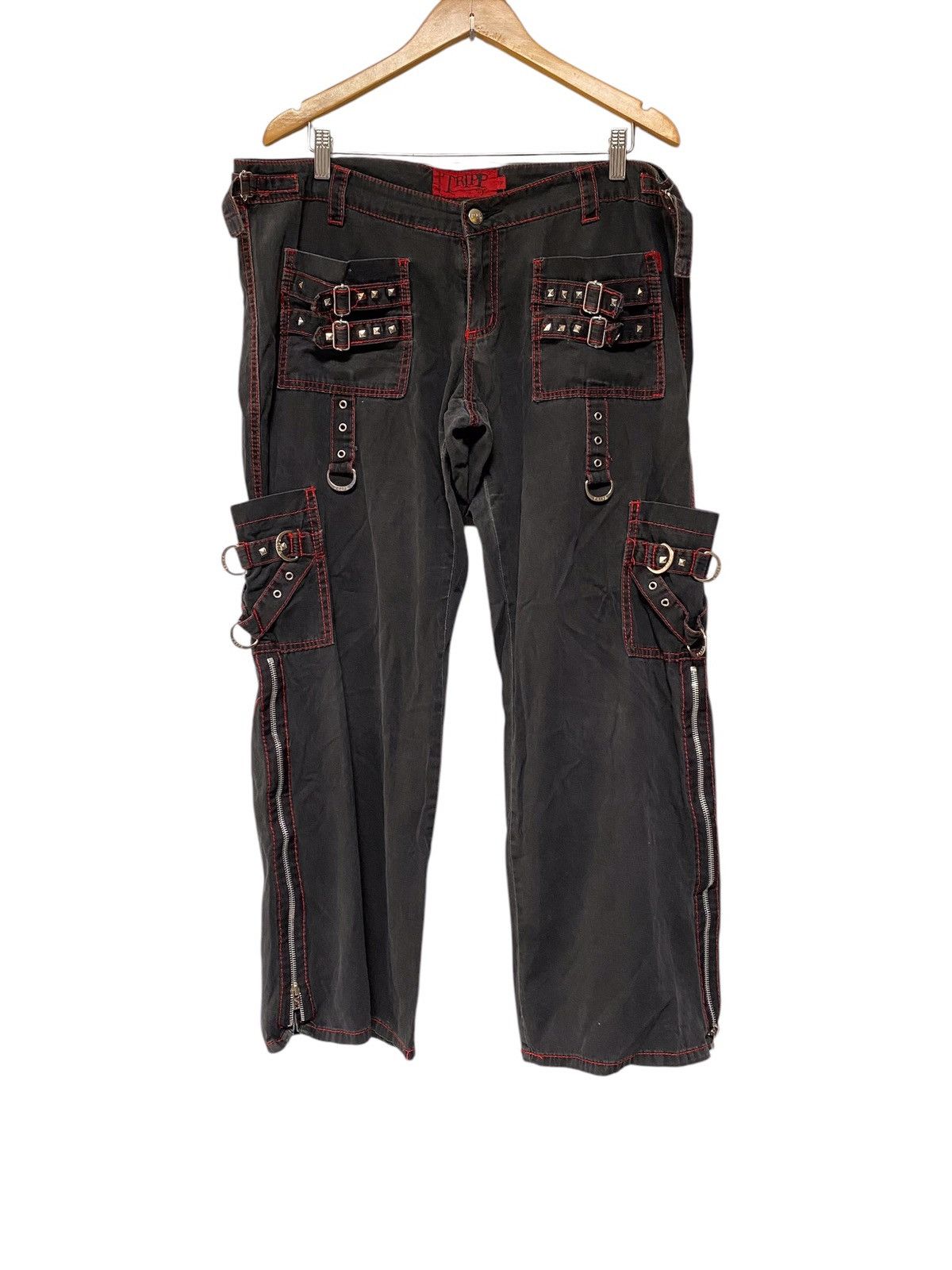 If Six Was Nine × Japanese Brand × Le Grande Bleu (L.G.B.) Tripp Nyc bondage zipper pants y2k band boy style Size US 39 - 1 Thumbnail