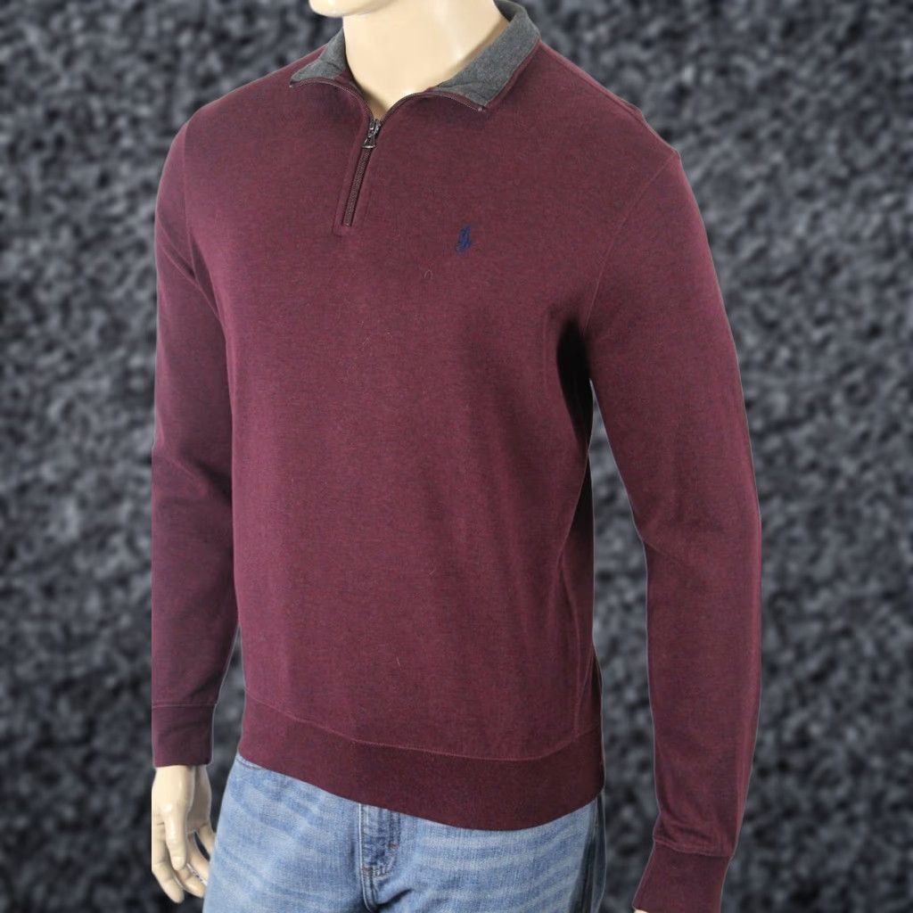 Polo Ralph Lauren Polo Ralph Lauren Polo Ralph Lauren Wine Red 1/2 Half Zip Sweater Navy Blue Pony NWT 4XLT Mens XS Size US XXL / EU 58 / 5 - 1 Preview