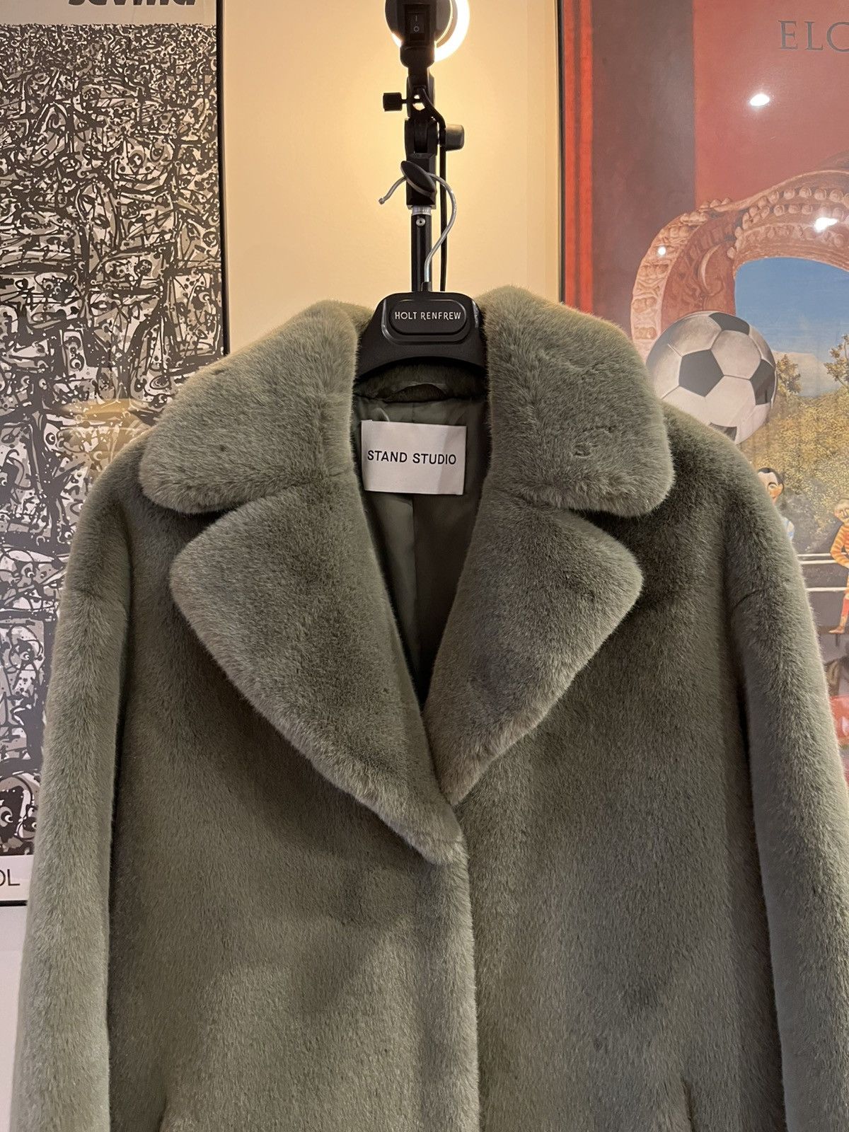 STAND STUDIO Stand Studio Green Maria Faux Fur Coat Size M / US 6-8 / IT 42-44 - 9 Thumbnail