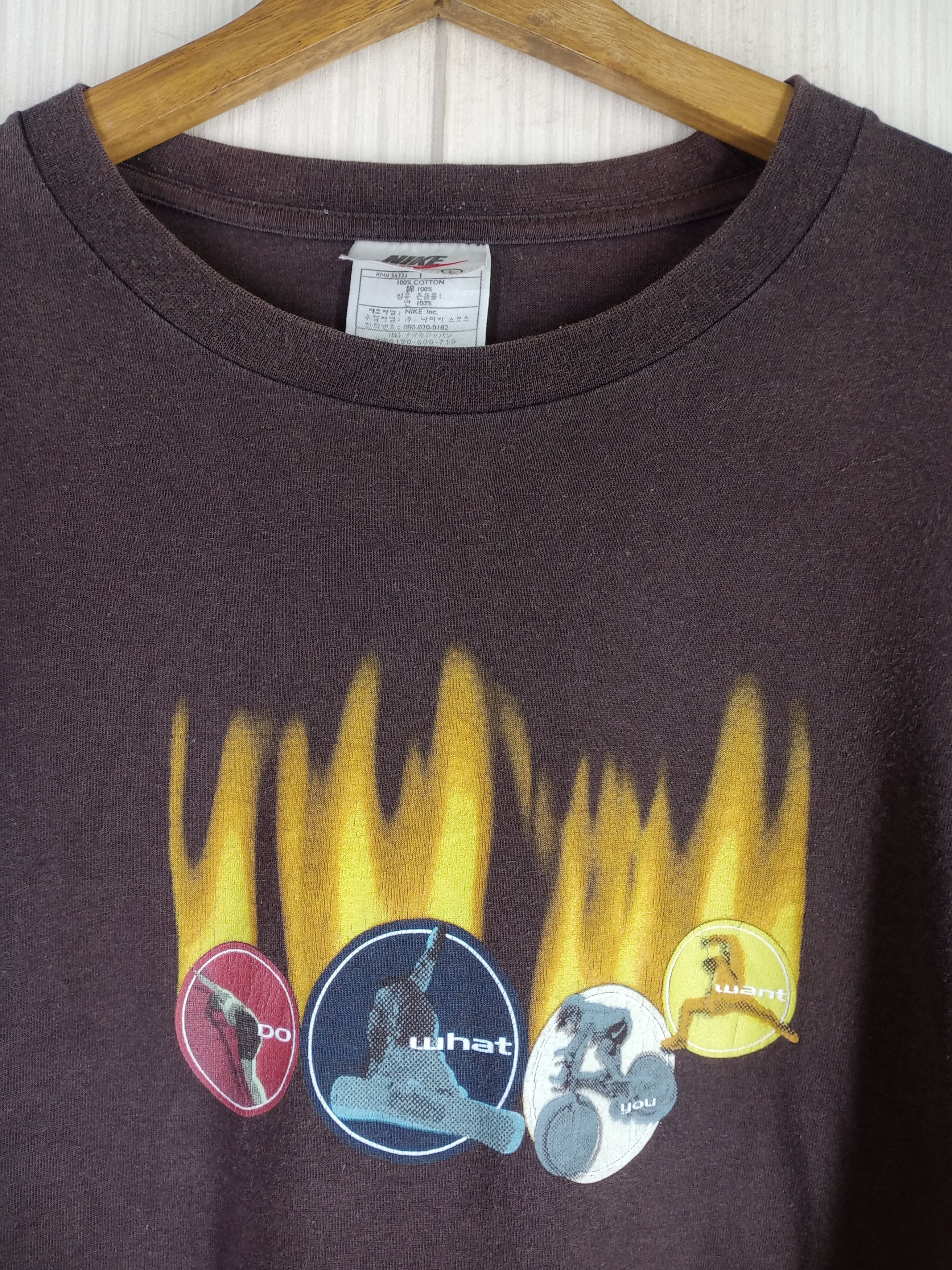 Nike Rare Vintage 90s Nike Just Do It Flame Long Sleeve Tshirt Size US L / EU 52-54 / 3 - 3 Thumbnail