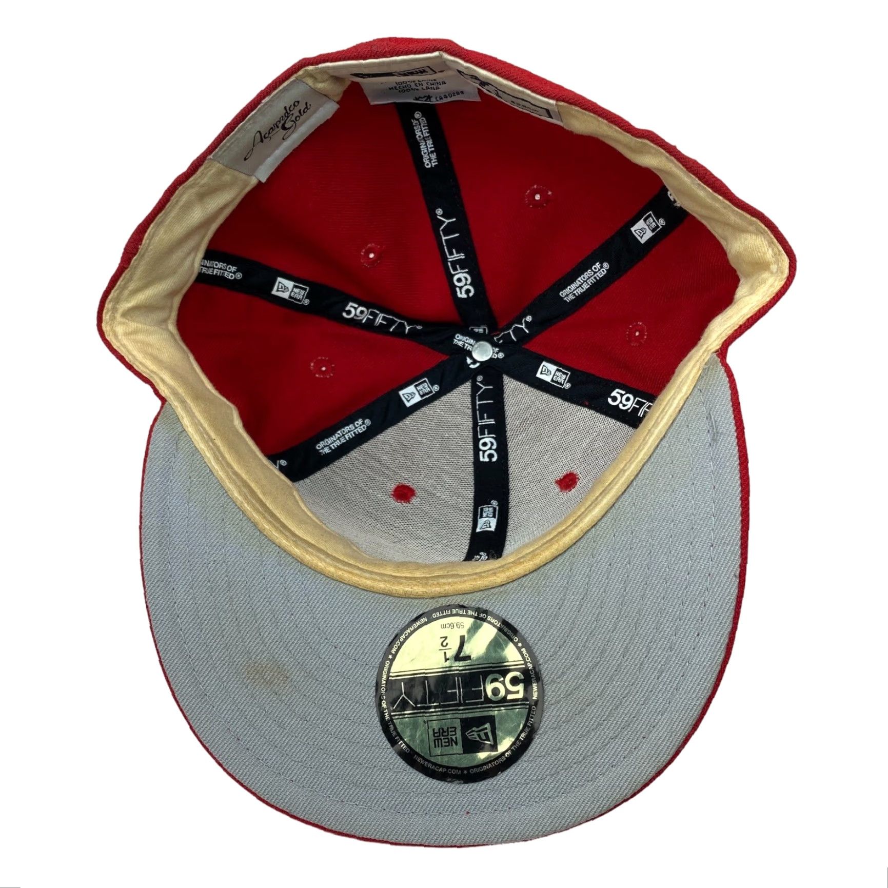 New Era ACAPULCO GOLD X NEW ERA 59FIFTY Fitted Baseball Cap Hat Red Black 7 1/2 Mens Size ONE SIZE - 6 Thumbnail