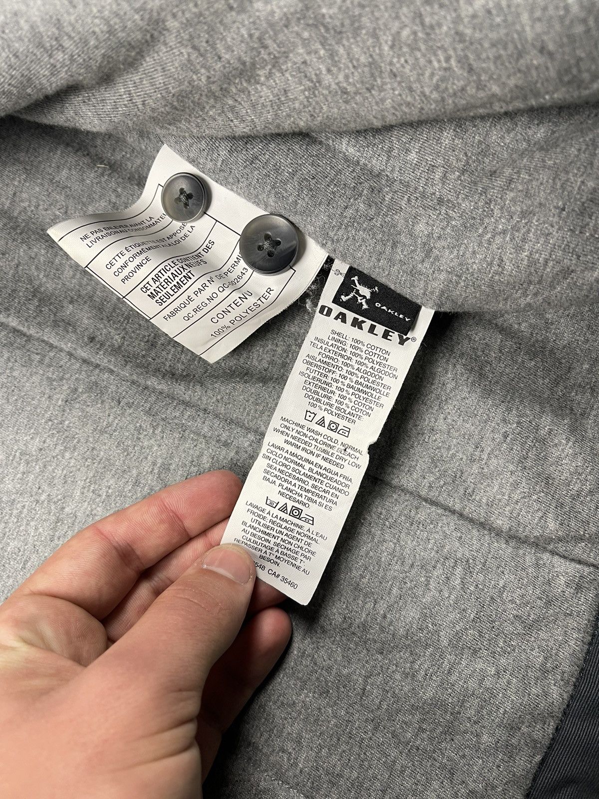 Oakley × Vintage Vintage OAKLEY SOFTWARE Flanel Overshirt Gray Monogram Size US L / EU 52-54 / 3 - 8 Thumbnail