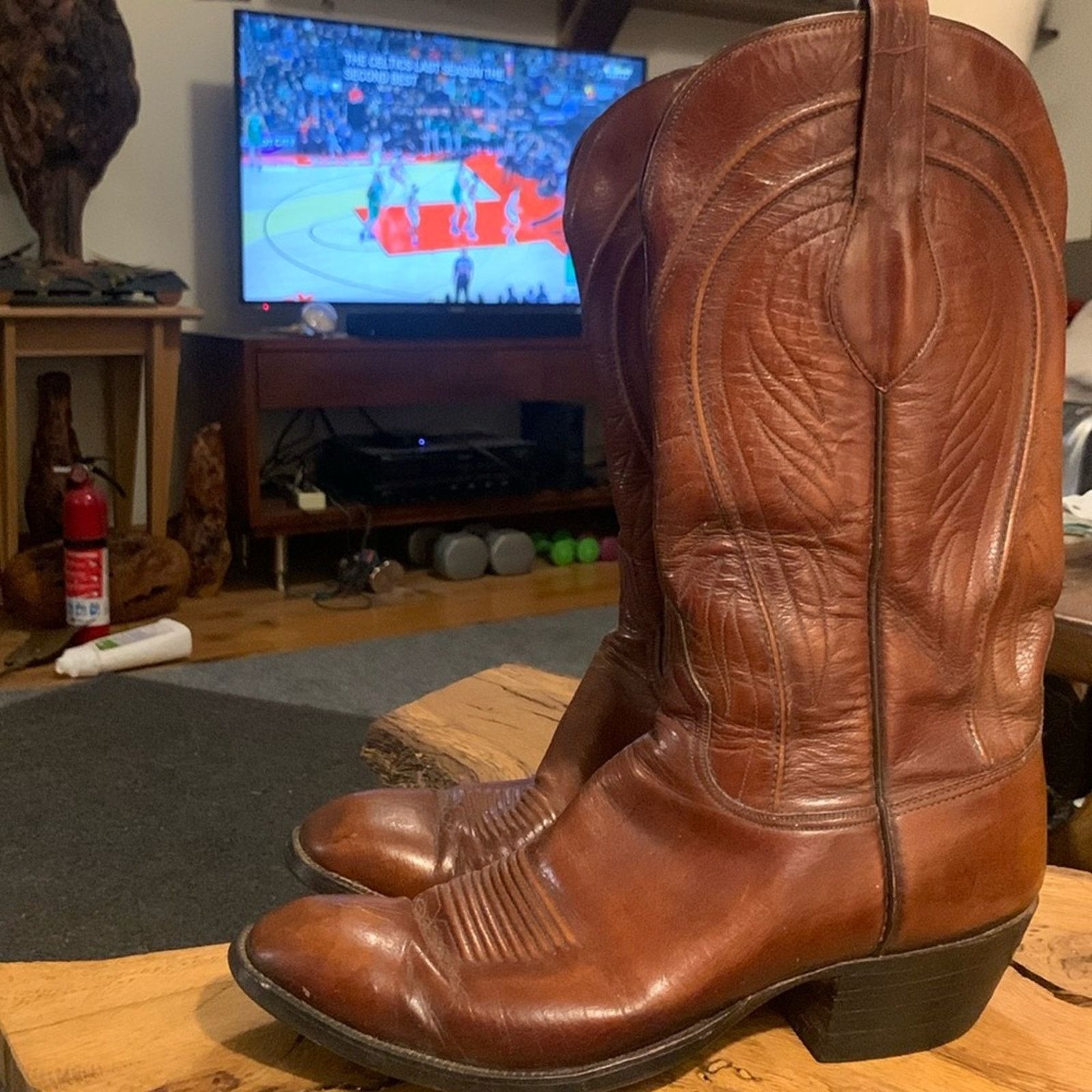 Lucchese Lucchese brown tooled and stitched cowboy boots Size US 10 / EU 43 - 3 Thumbnail