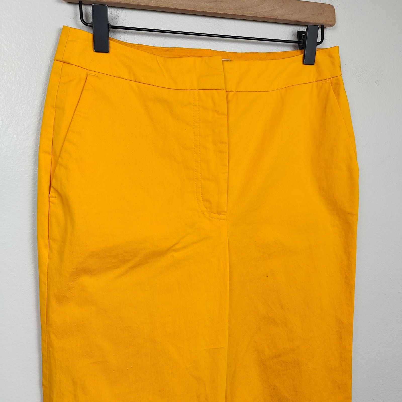 Other Boden Hambledon Pants Womens 4R Yellow Wide Leg Cuffed Size 27" / US 4 / IT 40 - 2 Thumbnail