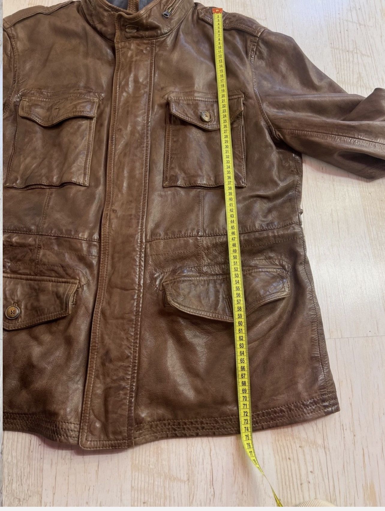 Massimo Dutti Massimo Dutti Leather Field Jacket – Brown – Size XL Size US XL / EU 56 / 4 - 18 Thumbnail