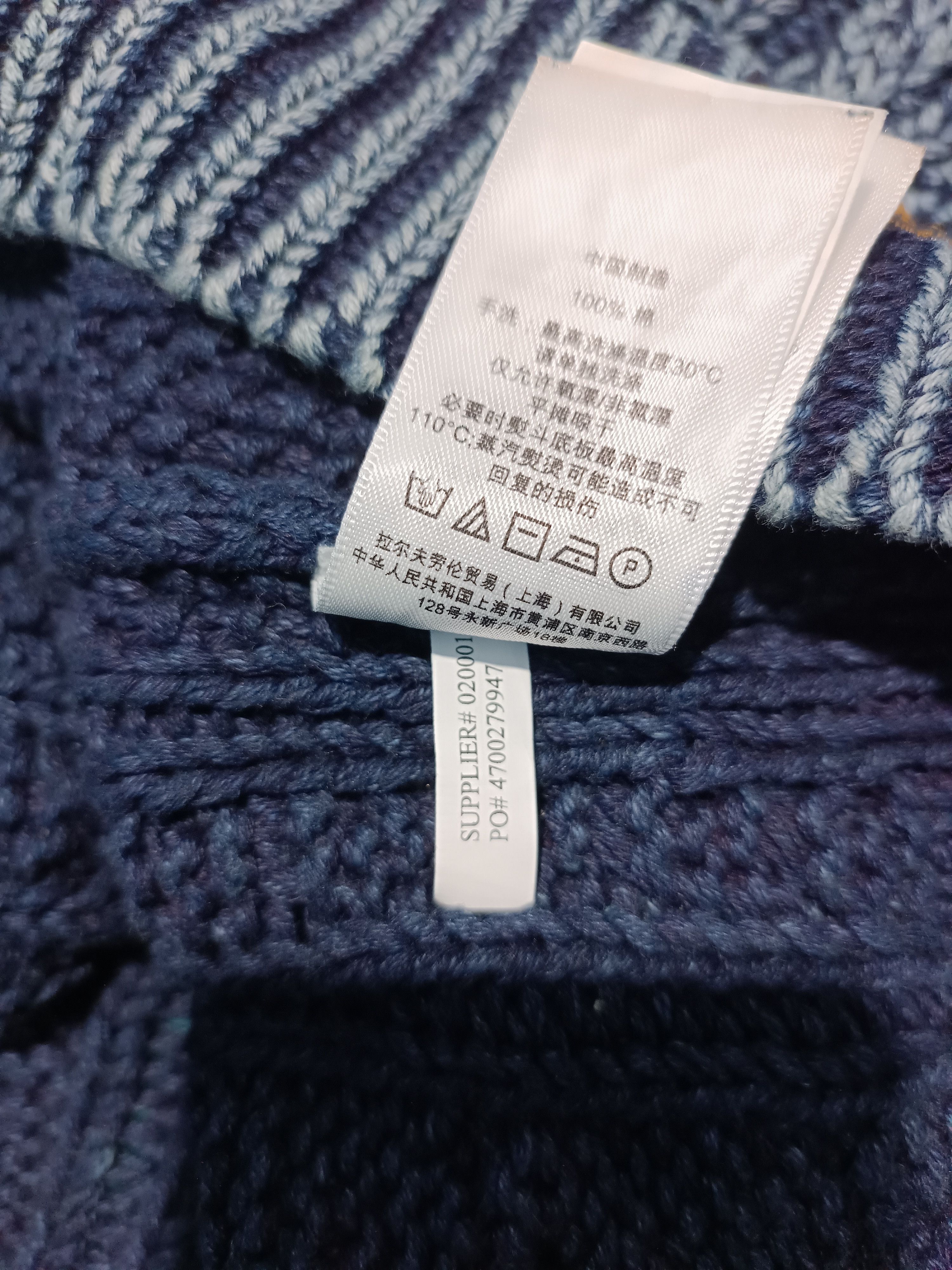 Denim & Supply Ralph Lauren Denim & Supply Ralph Lauren Indigo Dyed Cable Knit Sweater Size US M / EU 48-50 / 2 - 11 Thumbnail
