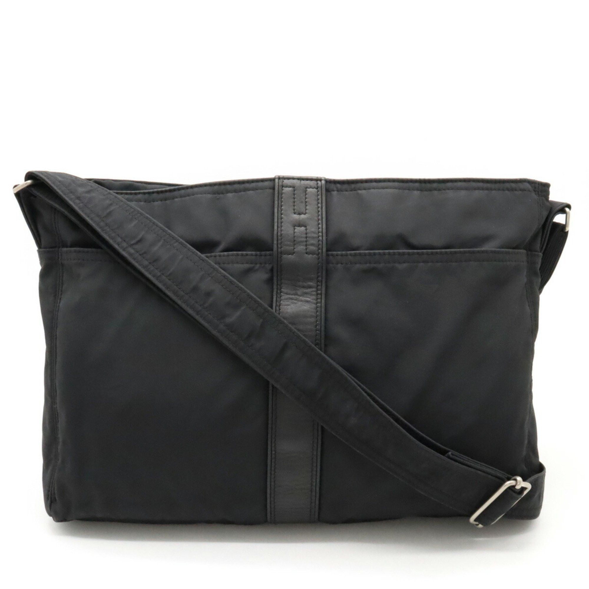 image of Hermes Acapulco Basas Mm Shoulder Bag Nylon Leather Black, Women's