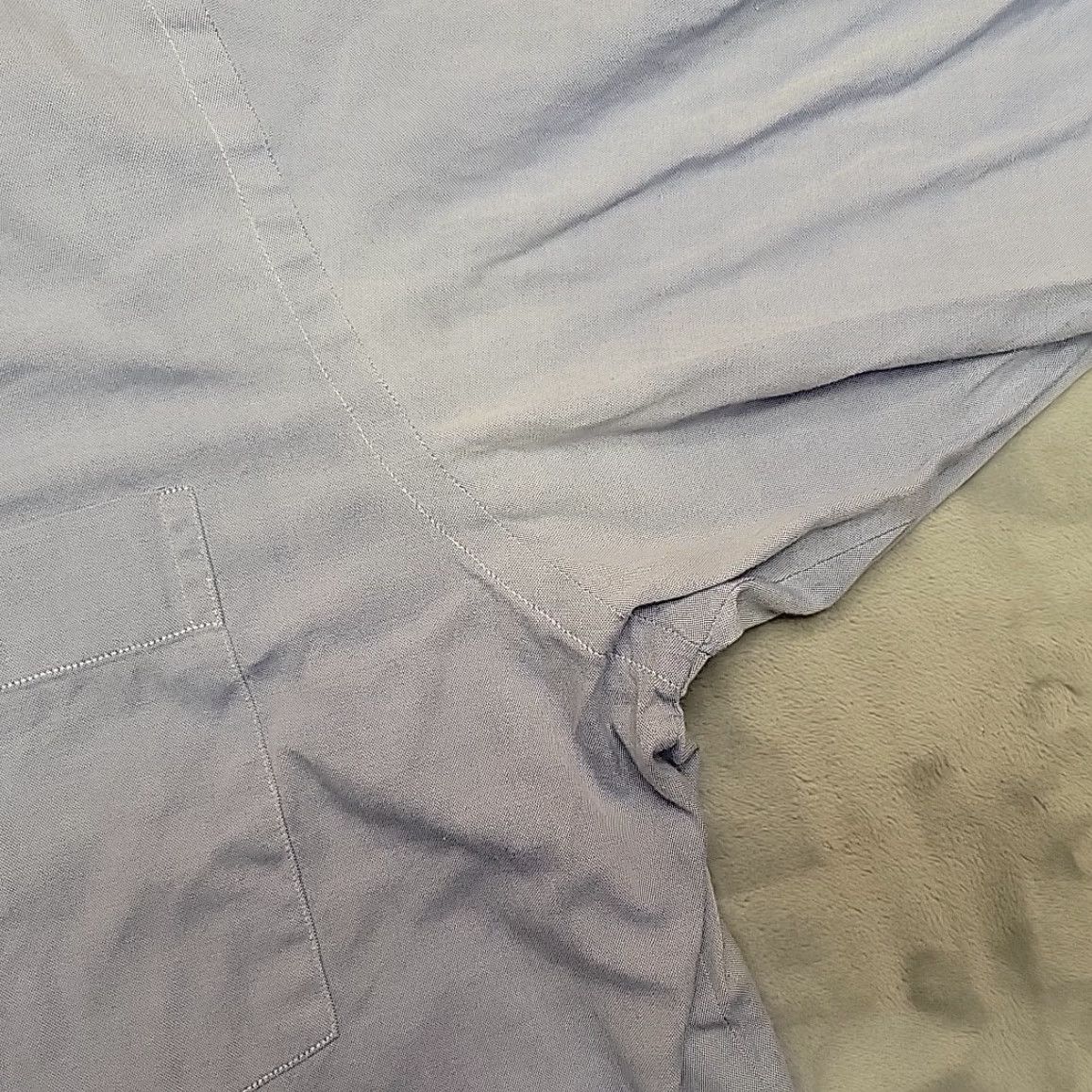 Vintage VTG Empire International Dress Shirt Mens L Blue Pinpoint Oxford Hand Tailored Size 42R - 3 Thumbnail