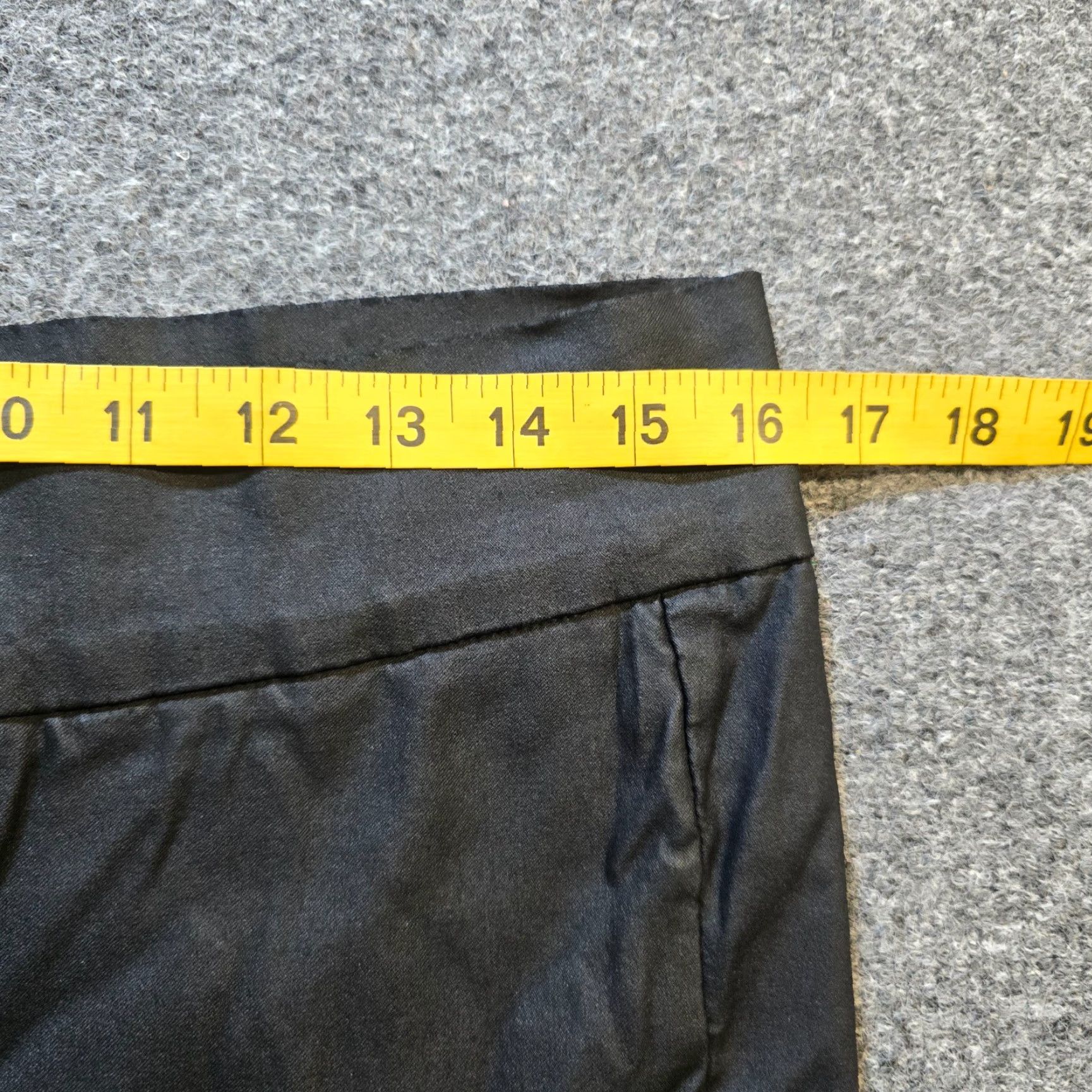 Vintage ShowPo Pants Womens Size 14 Black Vegan Leather Tapered Stretch Capsule Minimal Angled Ankle Skinny High Rise Casual Womens Size 36" / US 14 / IT 50 - 4 Thumbnail