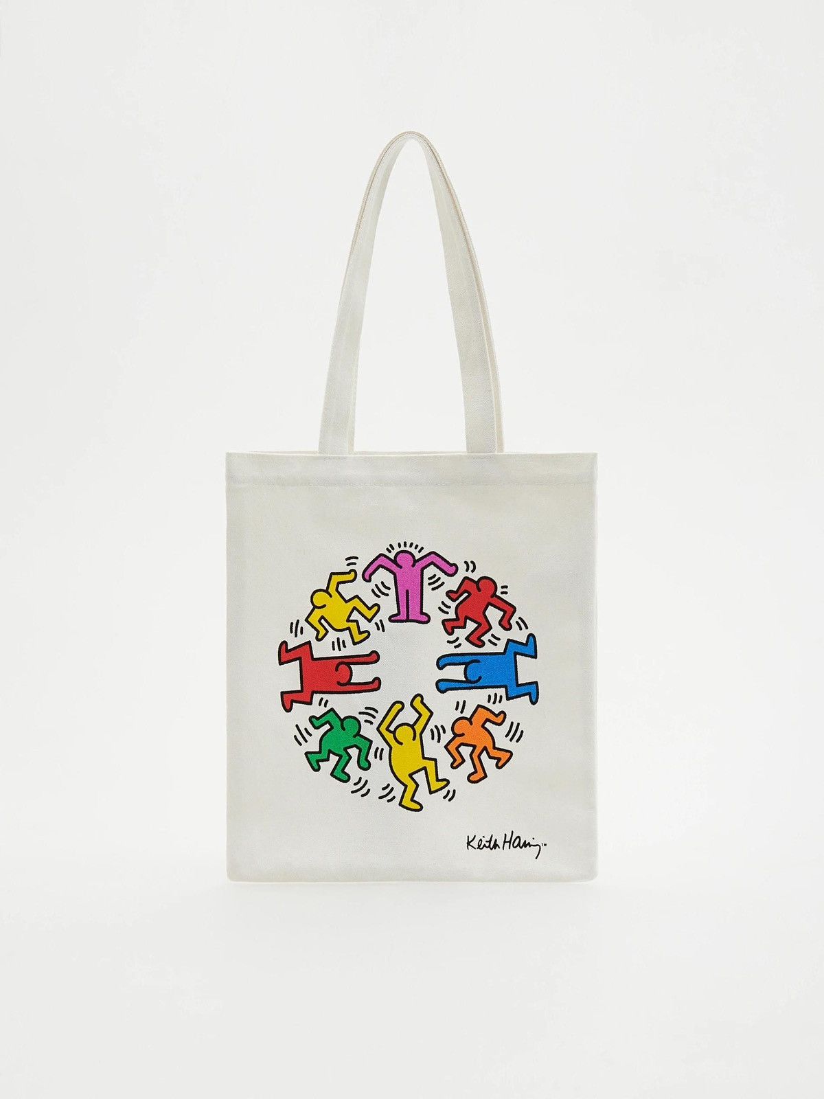 Keith Haring Keith Haring Tote Cotton Canvas Bag Shopper White Licensed Size ONE SIZE - 1 Thumbnail