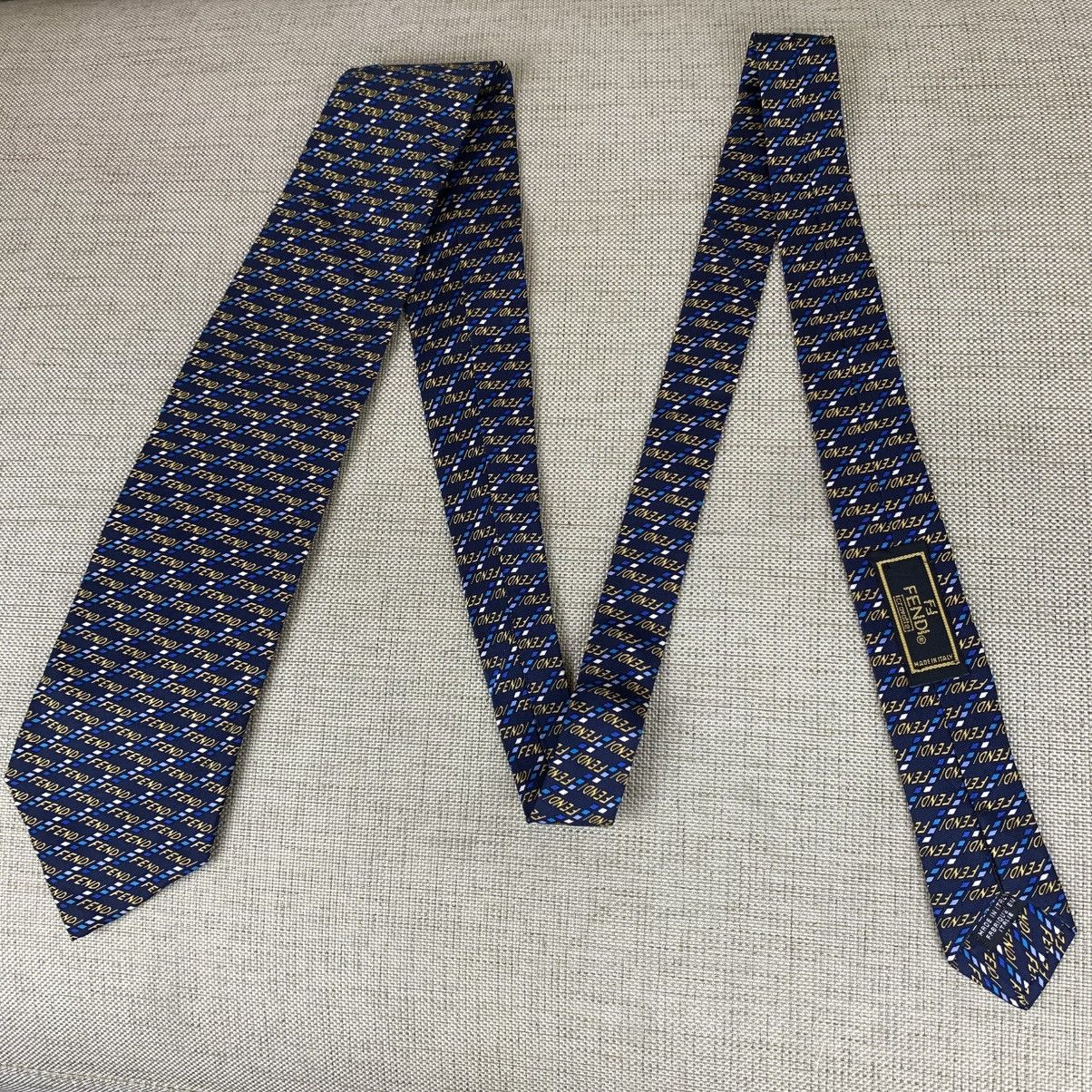 Fendi Fendi Full Print Silk Tie Caravatte Size ONE SIZE - 3 Thumbnail