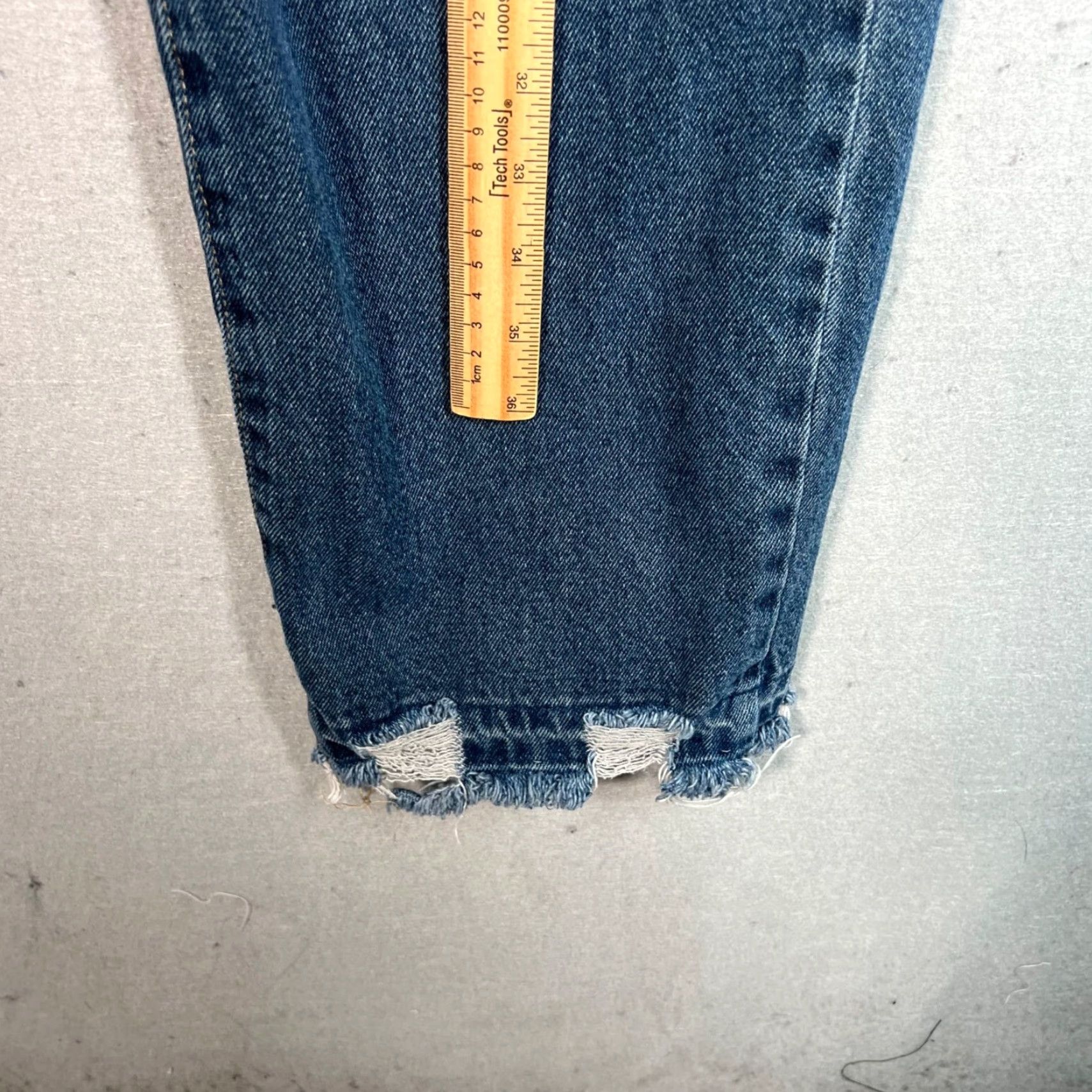 Vintage BP Womens Distressed Jeans Denim Straight Leg 31 Blue Mid-Rise Size 24" / US 00 / IT 34 - 7 Thumbnail