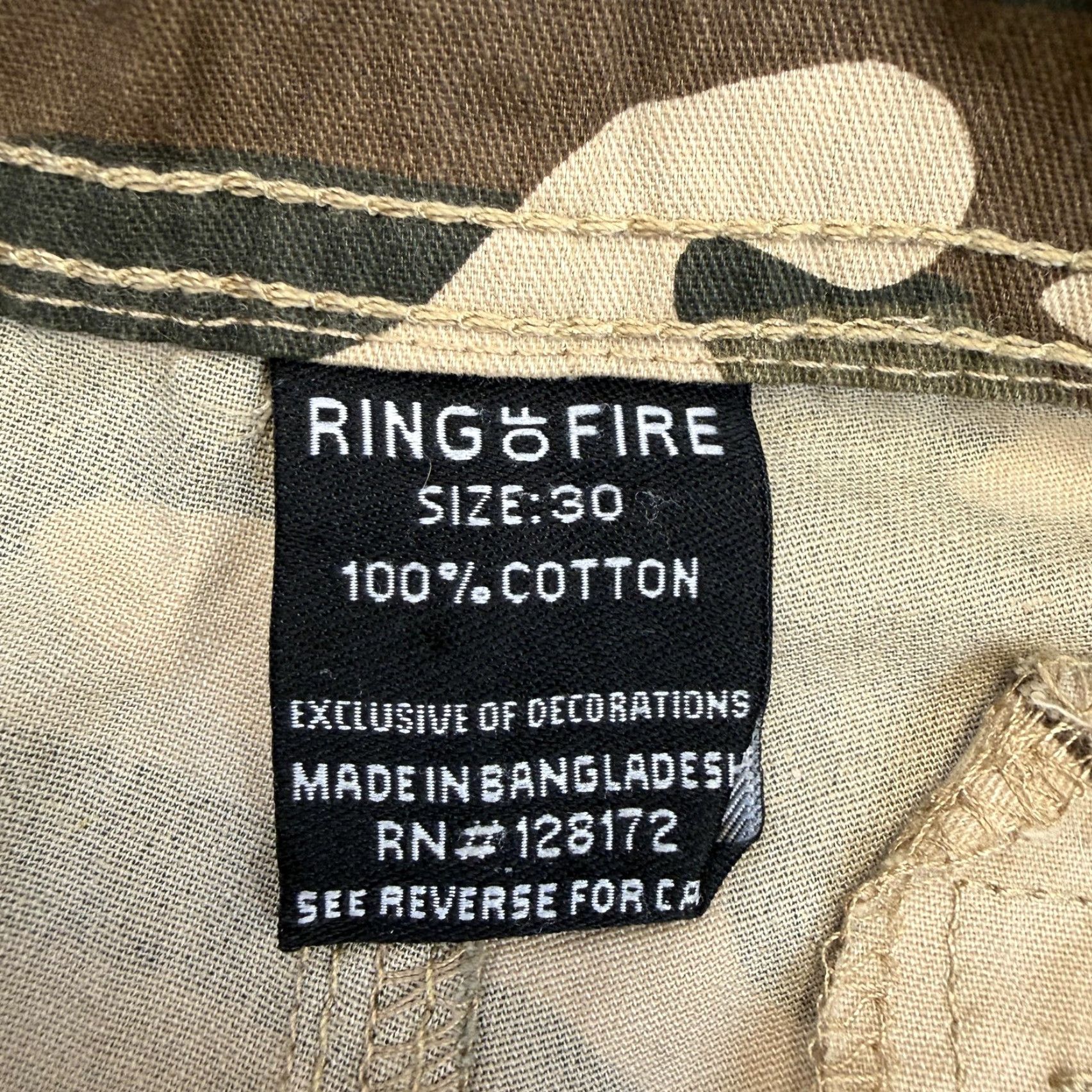 Ring Of Fire VINTAGE Ring Of Fire Cargo Shorts Mens 30 Green Camo Belted Pockets Inseam 12 Size US 30 / EU 46 - 5 Thumbnail