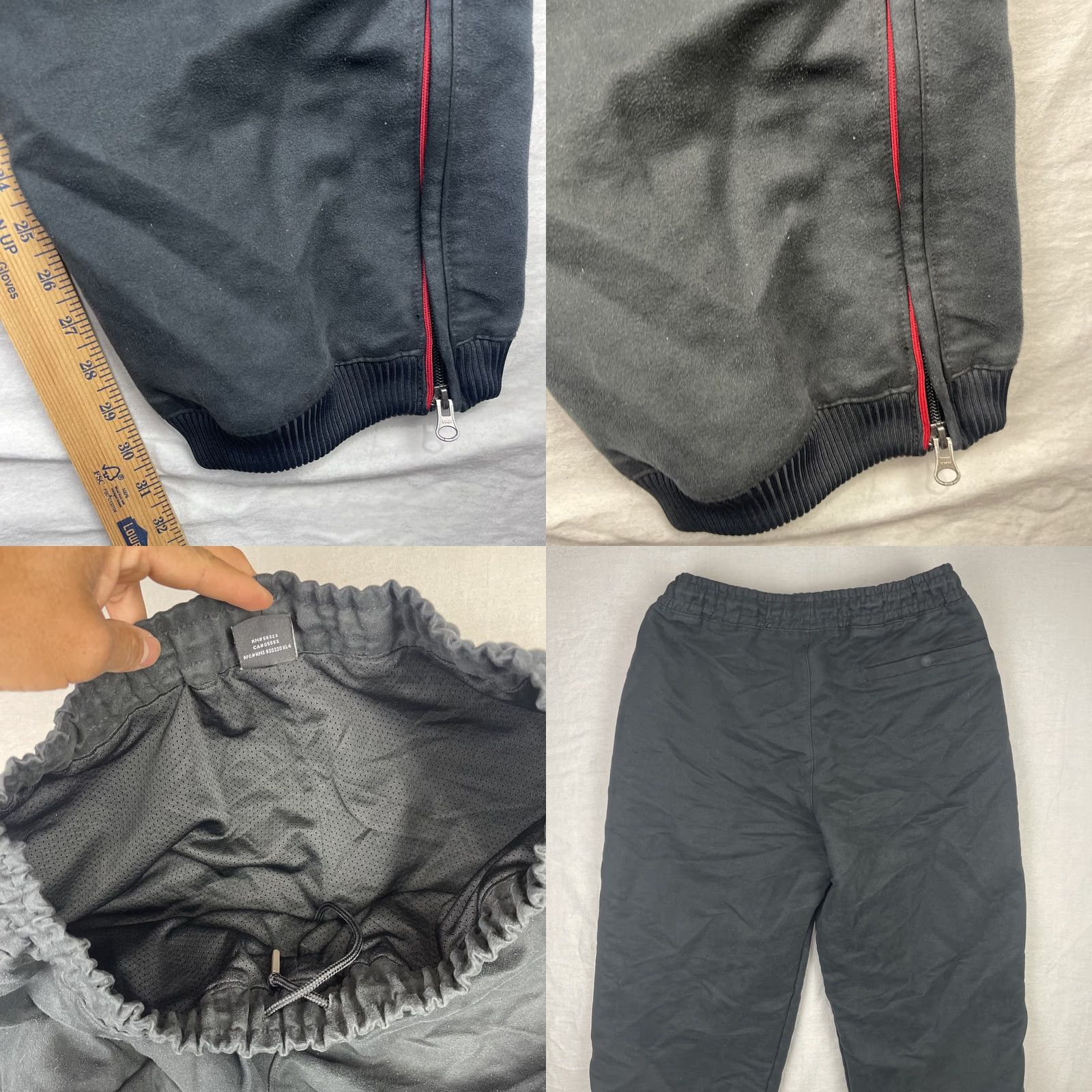 Jordan Brand VINTAGE Jordan Track Pants Mens M Black Red Last Shot Ferrari Baggy Size US 29 - 9 Thumbnail