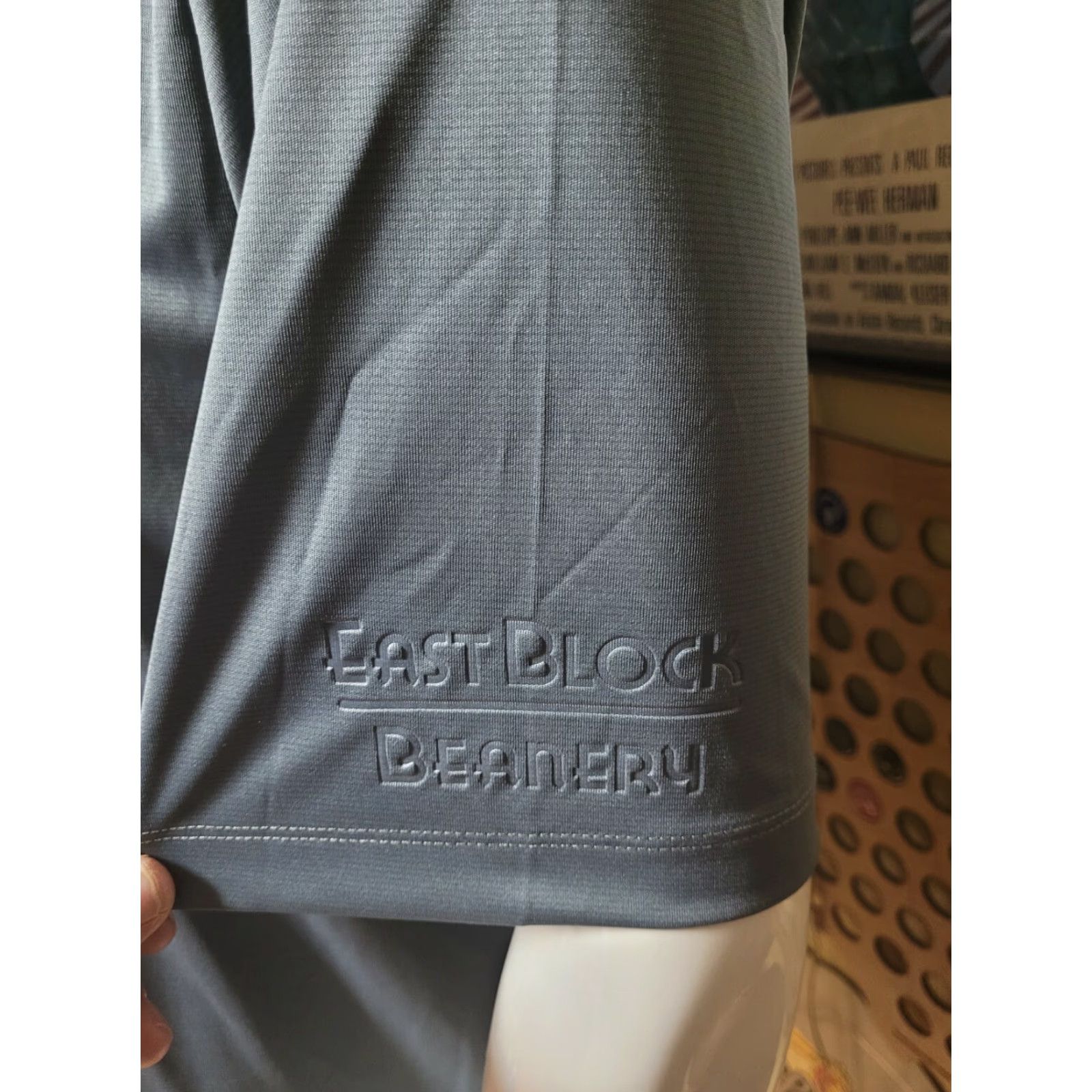 Vintage Elevate Polo Shirt Men Large Gray Barista Uniform Moisture Wicking Embroidered Logo Striped East Block Beanery Coffee Company Milano Roast Size US L / EU 52-54 / 3 - 3 Thumbnail