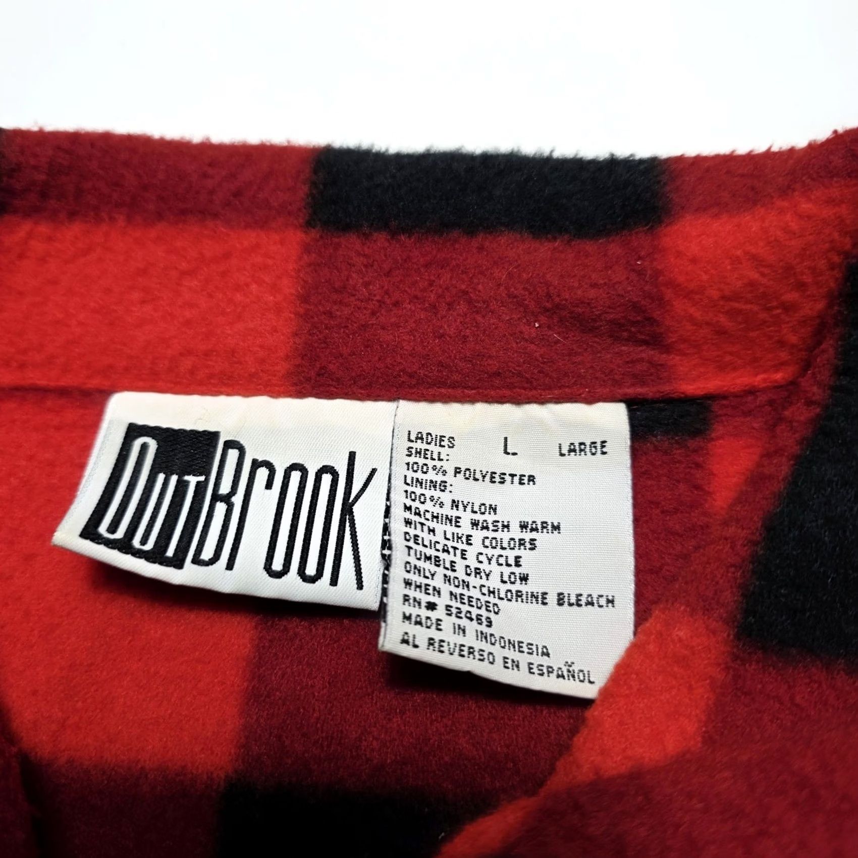 Vintage VINTAGE OutBrook Buffalo Plaid Fleece Vest Women's L Red Full Zipper Short Jacket/Coat? Size L / US 10 / IT 46 - 4 Thumbnail