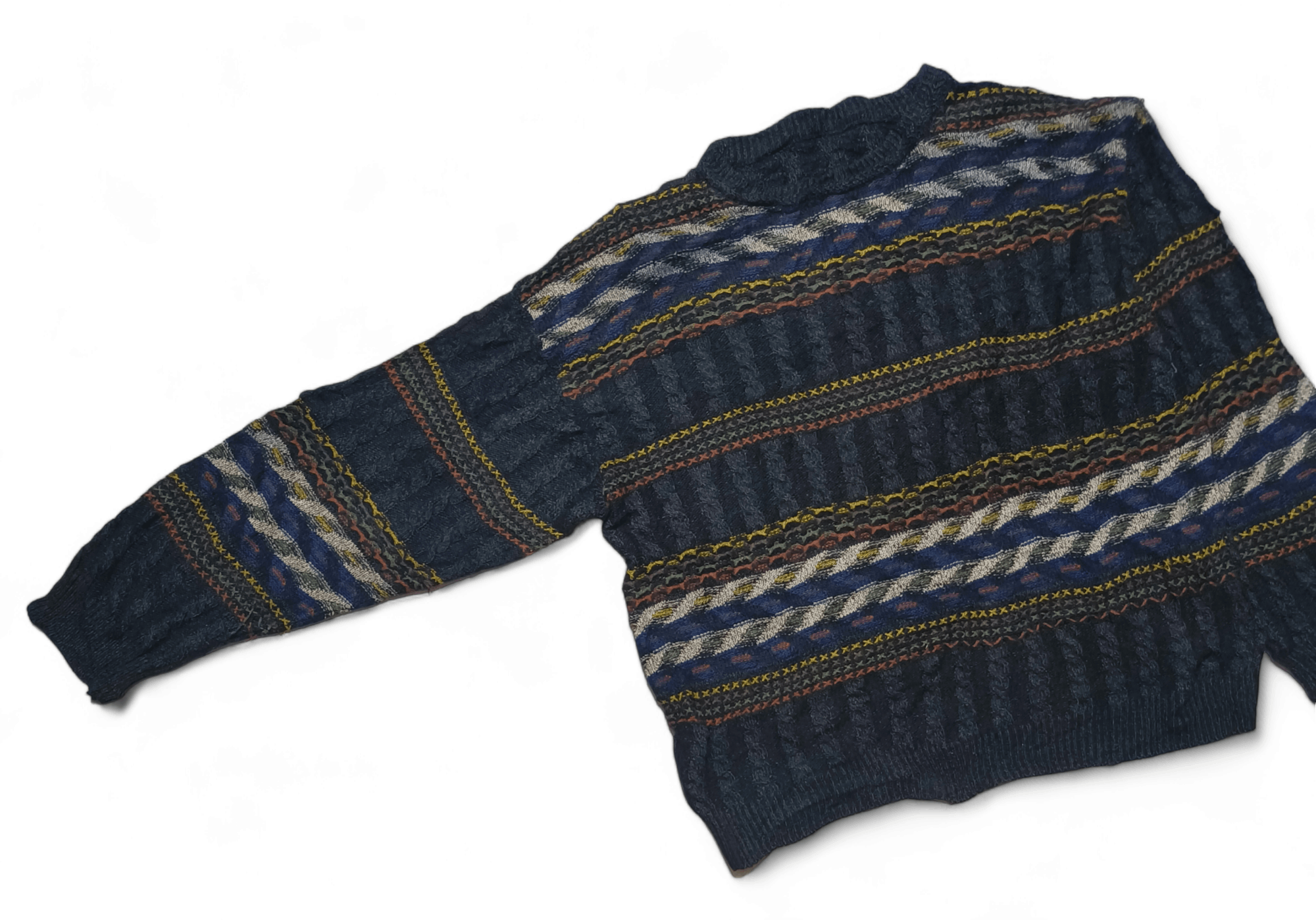 Other Vintage 80s Ethnic Abstract Motifs Cable Knit Sweater Size US M / EU 48-50 / 2 - 3 Thumbnail