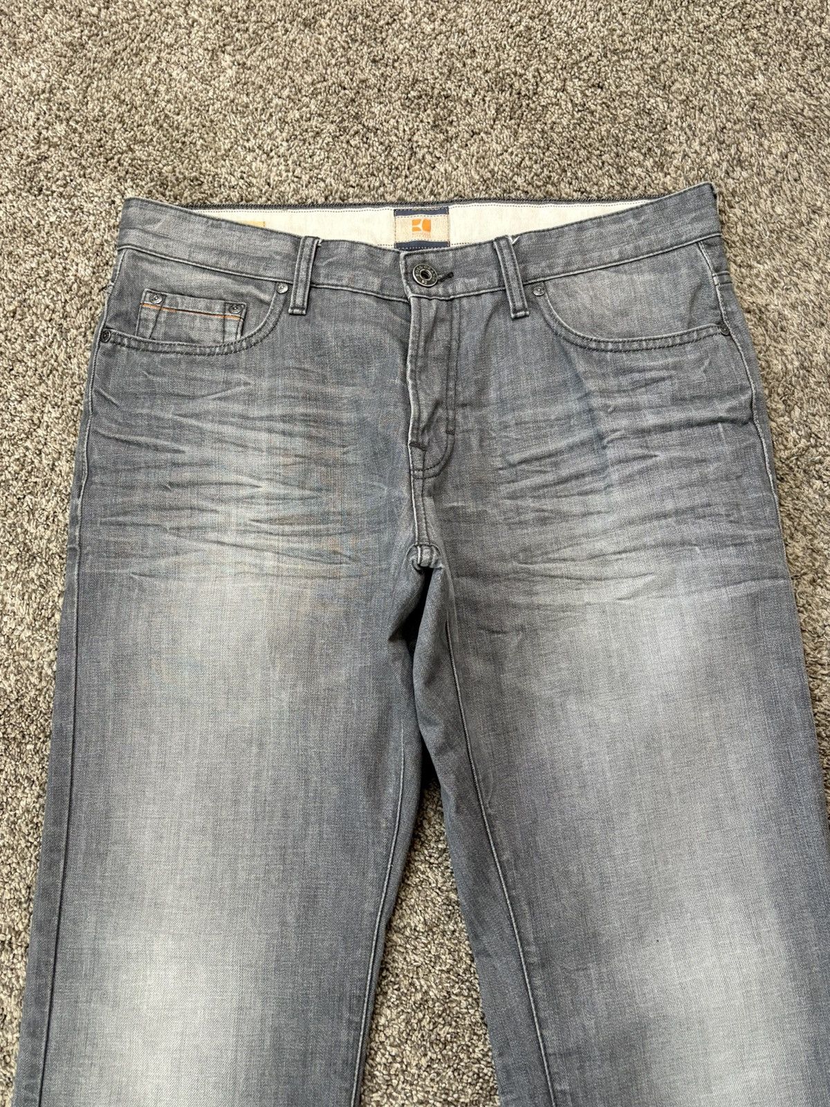 Hugo Boss Boss Orange Men Regular Fit Straight Leg Jeans Gray 36x32 Size US 36 / EU 52 - 7 Thumbnail