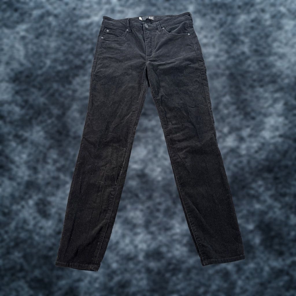 Vintage KUT from the Kloth Diana Black Corduroy Skinny Pants Women's 10 Regular inseam 32"} Size 32" / US 10 / IT 46 - 1 Thumbnail