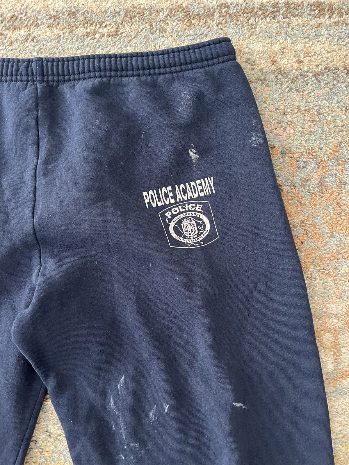 Jerzees × Vintage VTG Y2K JERZEES Police Sweatpants 2XL Navy Distressed Size US 38 / EU 54 - 2 Thumbnail