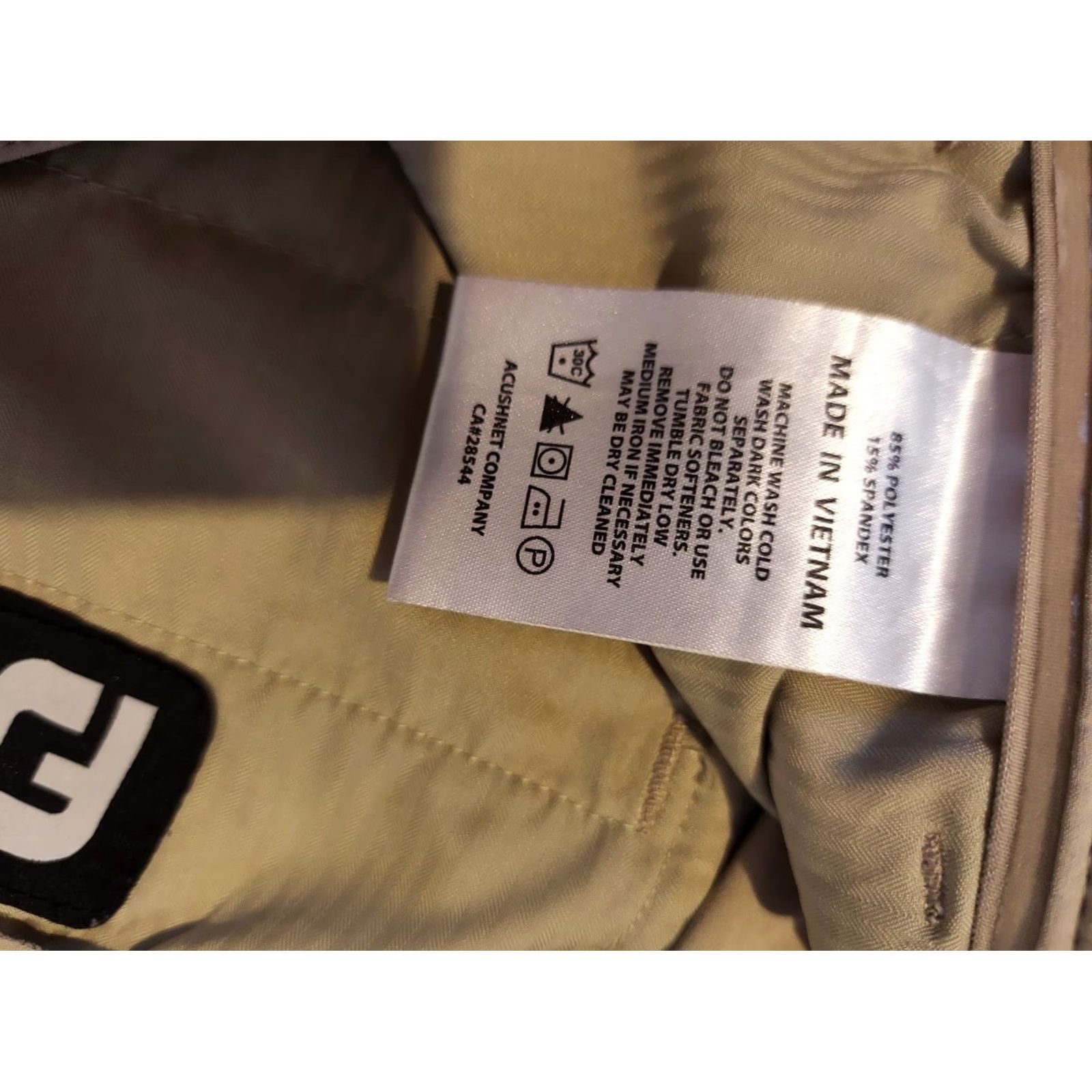 Footjoy FootJoy Mens Shorts 42 Chino Khaki Beige 8.5 Inseam Flat Front Regular 42 in Waist Summer Casual Golf Size US 42 / EU 58 - 5 Thumbnail