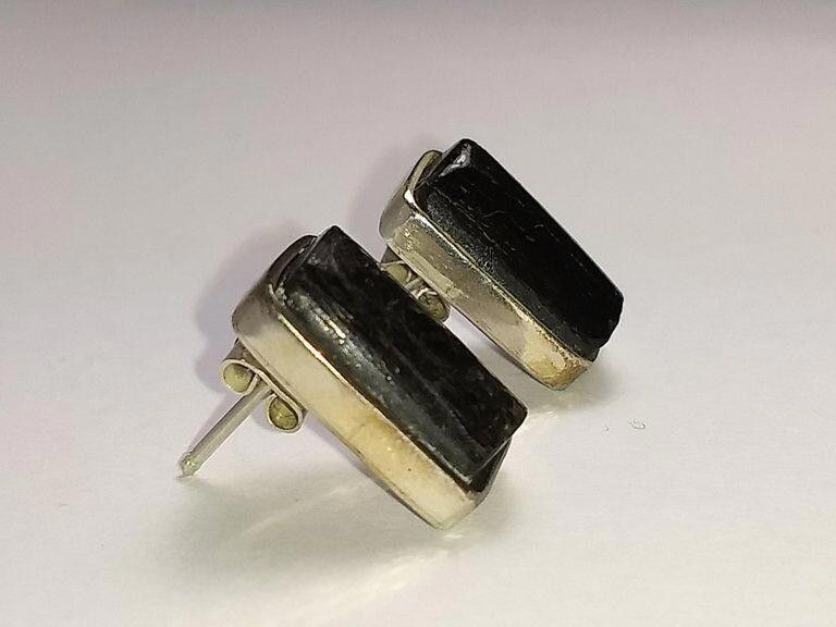 Designer Alberto Juan Mexican Sterling Silver Modern Jet Earrings Size ONE SIZE - 3 Thumbnail