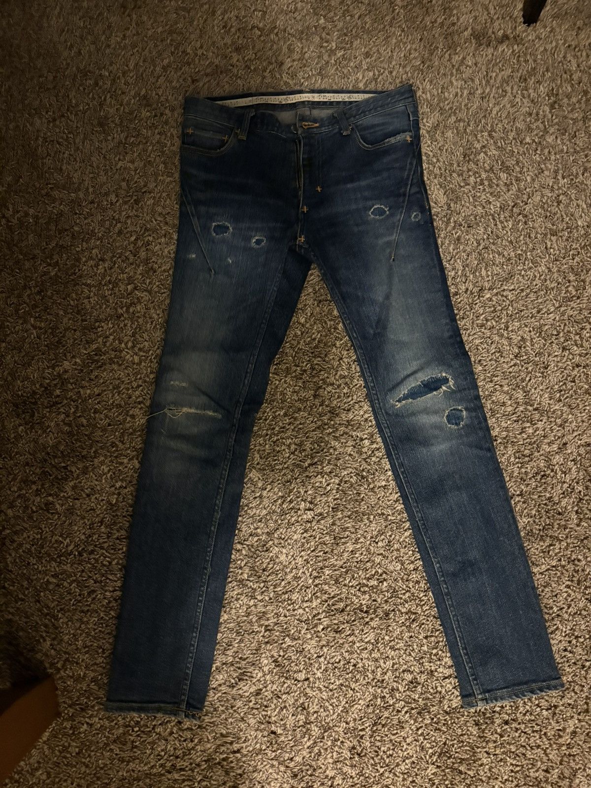 パンツ NUMBER (N)INE DENIM damage skinny denim Number (N)ine Number Nine Damaged Denim Jeans | Grailed