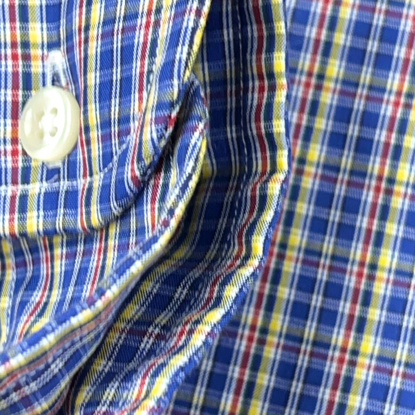 Ralph Lauren Ralph Lauren Shirt Men Large Blue Red Plaid Button Up Dress Poplin Windowpane A6 Size 42R - 7 Thumbnail