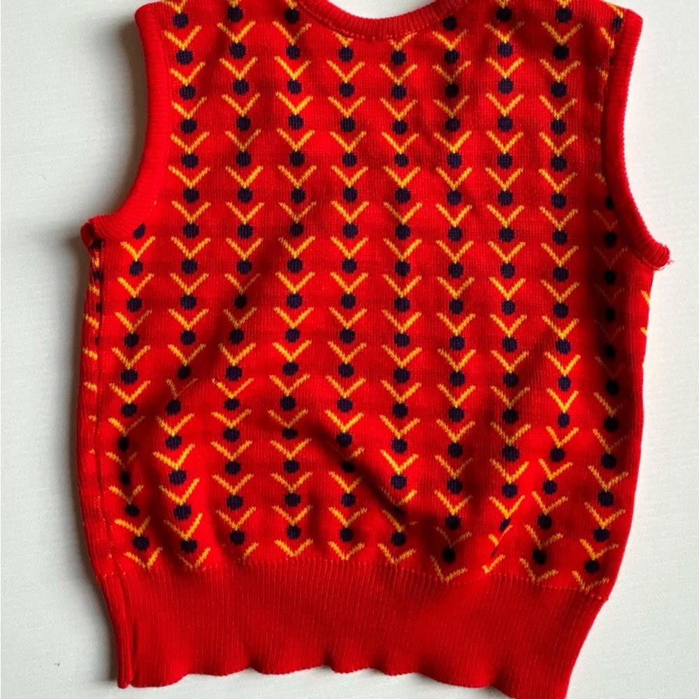 Designer Vintage Handmade Knitted Vest Size US XXS / EU 40 - 2 Thumbnail