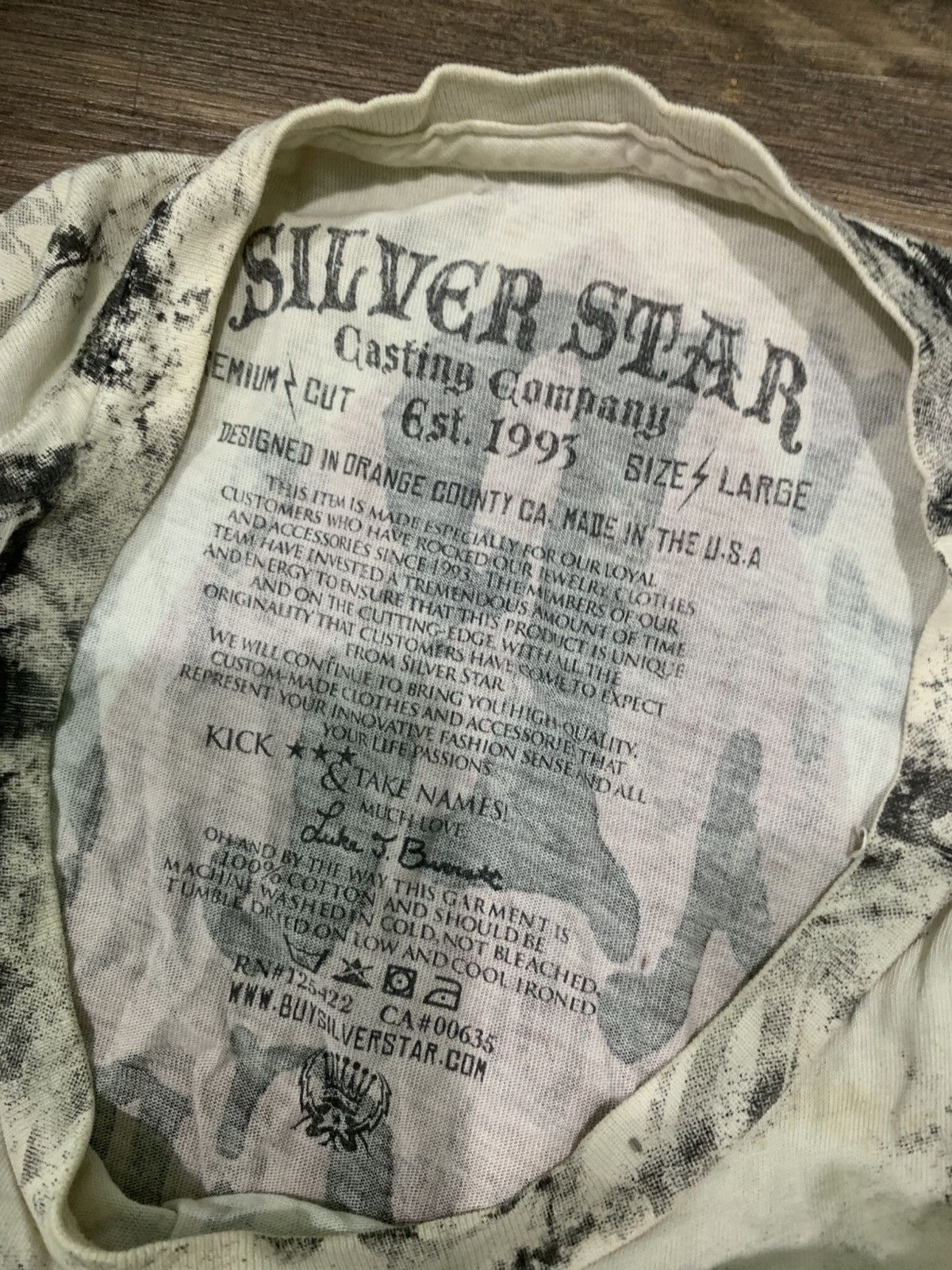 Japanese Brand Y2K Silver Star Affliction Style Tee Size US L / EU 52-54 / 3 - 7 Thumbnail