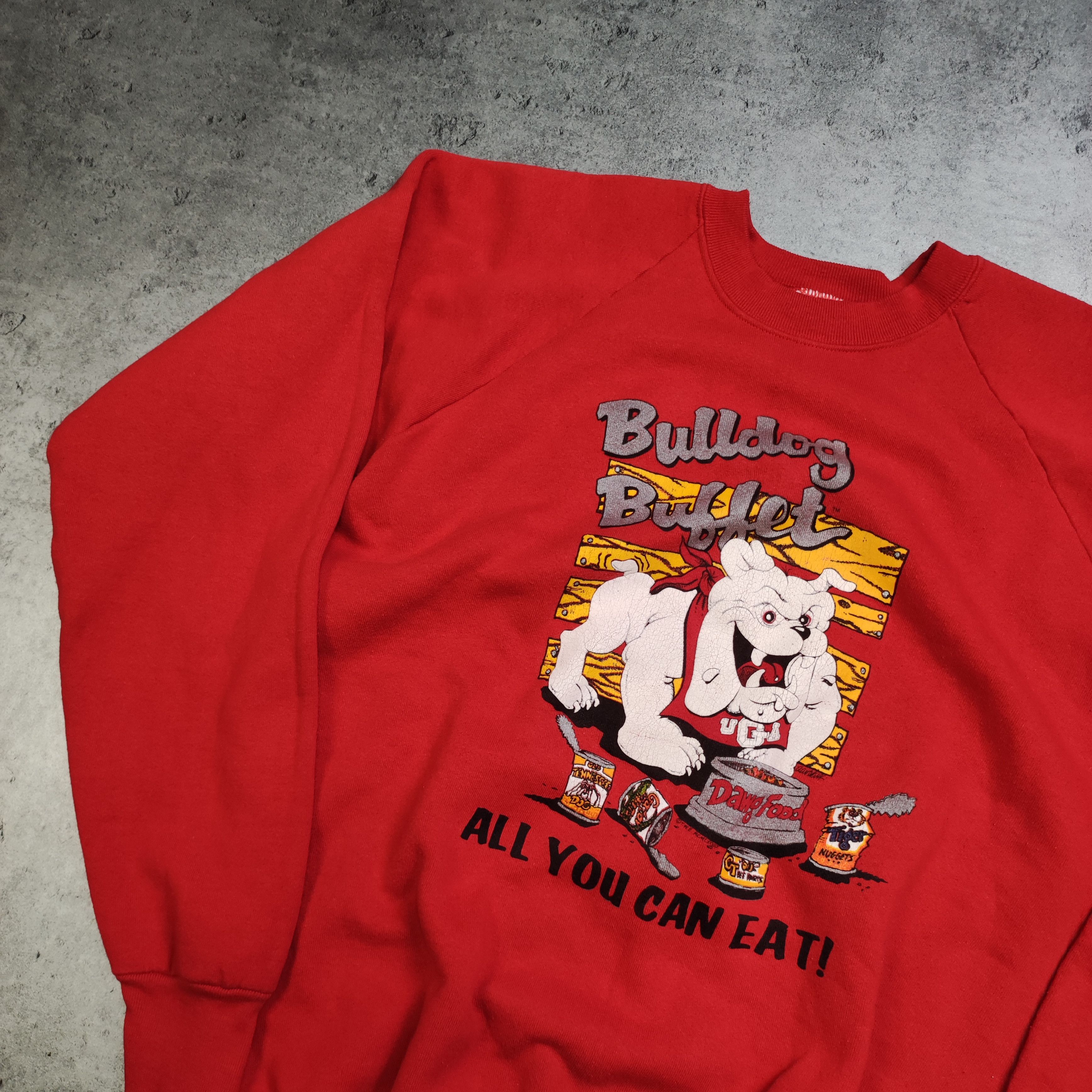 Vintage RARE OG 90s Bulldog Bubbet All You Can Eat Promo Crewneck Size US XL / EU 56 / 4 - 3 Thumbnail