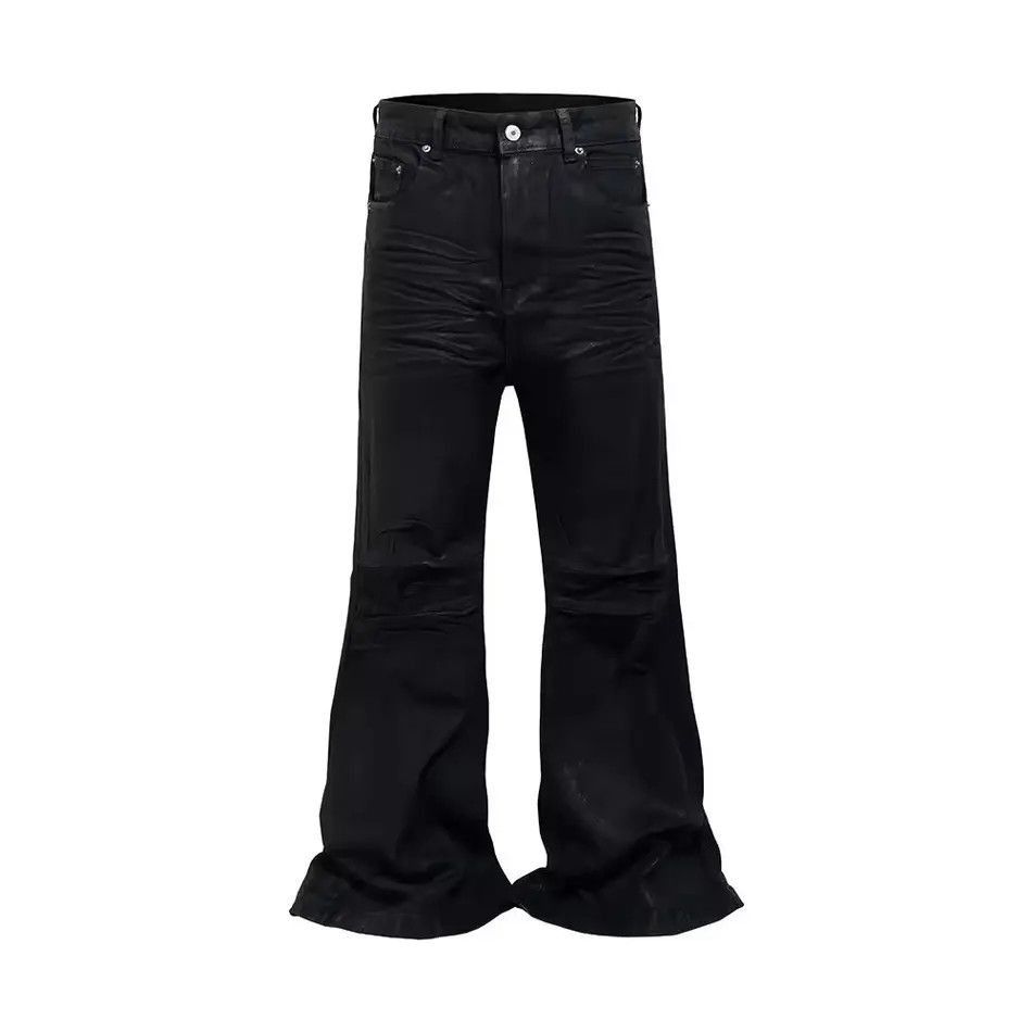Wax Leather Baggy Flare Pants
