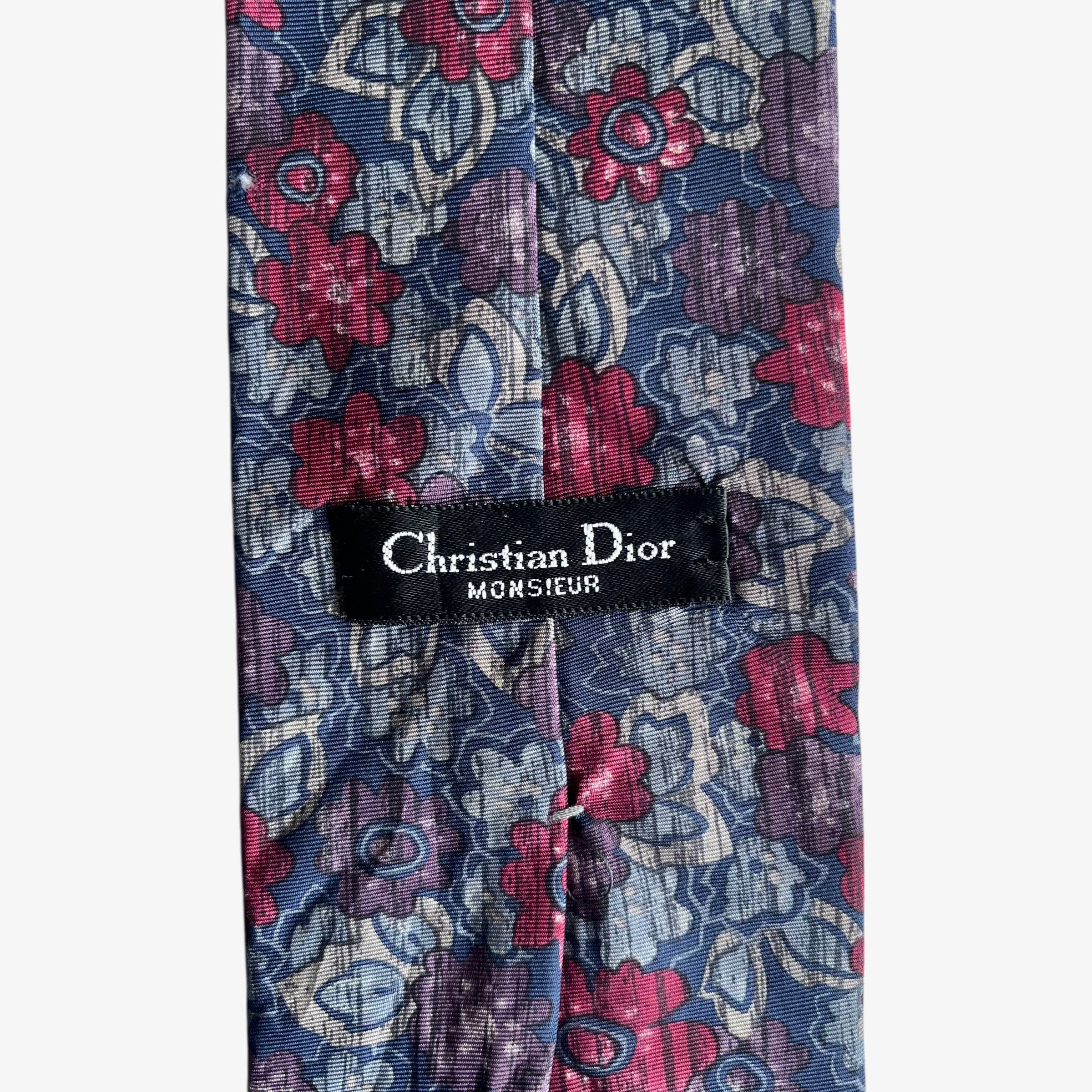 Dior Vintage 90s Christian Dior Abstract Floral Print Silk Tie Size ONE SIZE - 2 Thumbnail