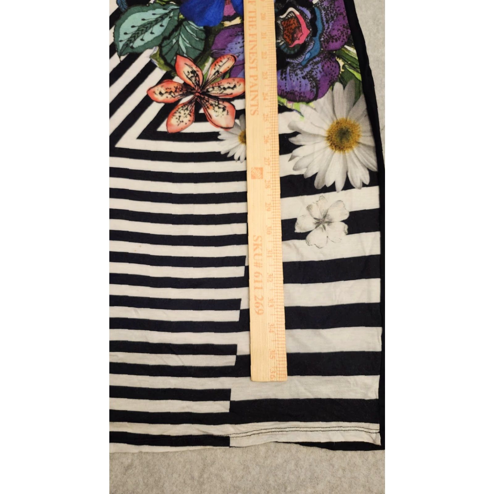 Desigual Desigual Dress Womens Medium Striped Floral Sleeveless Graphic Art Viscose Size M / US 6-8 / IT 42-44 - 5 Thumbnail