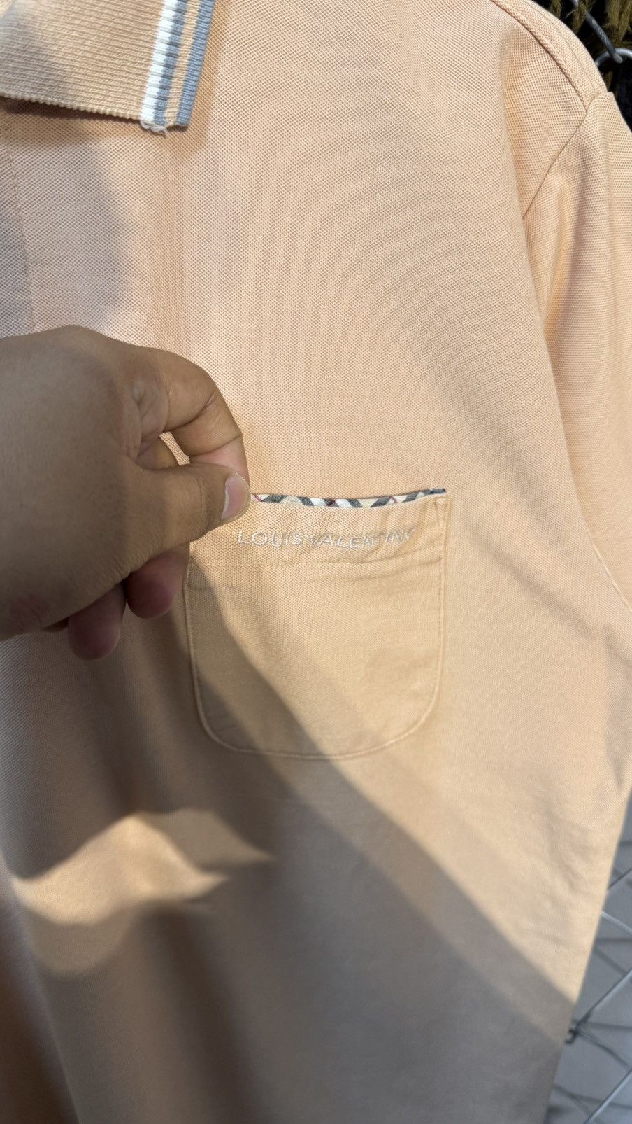 Japanese Brand LV Louis Valentino Polo Shirt Beige Peach Pique Pocket Size US M / EU 48-50 / 2 - 3 Thumbnail