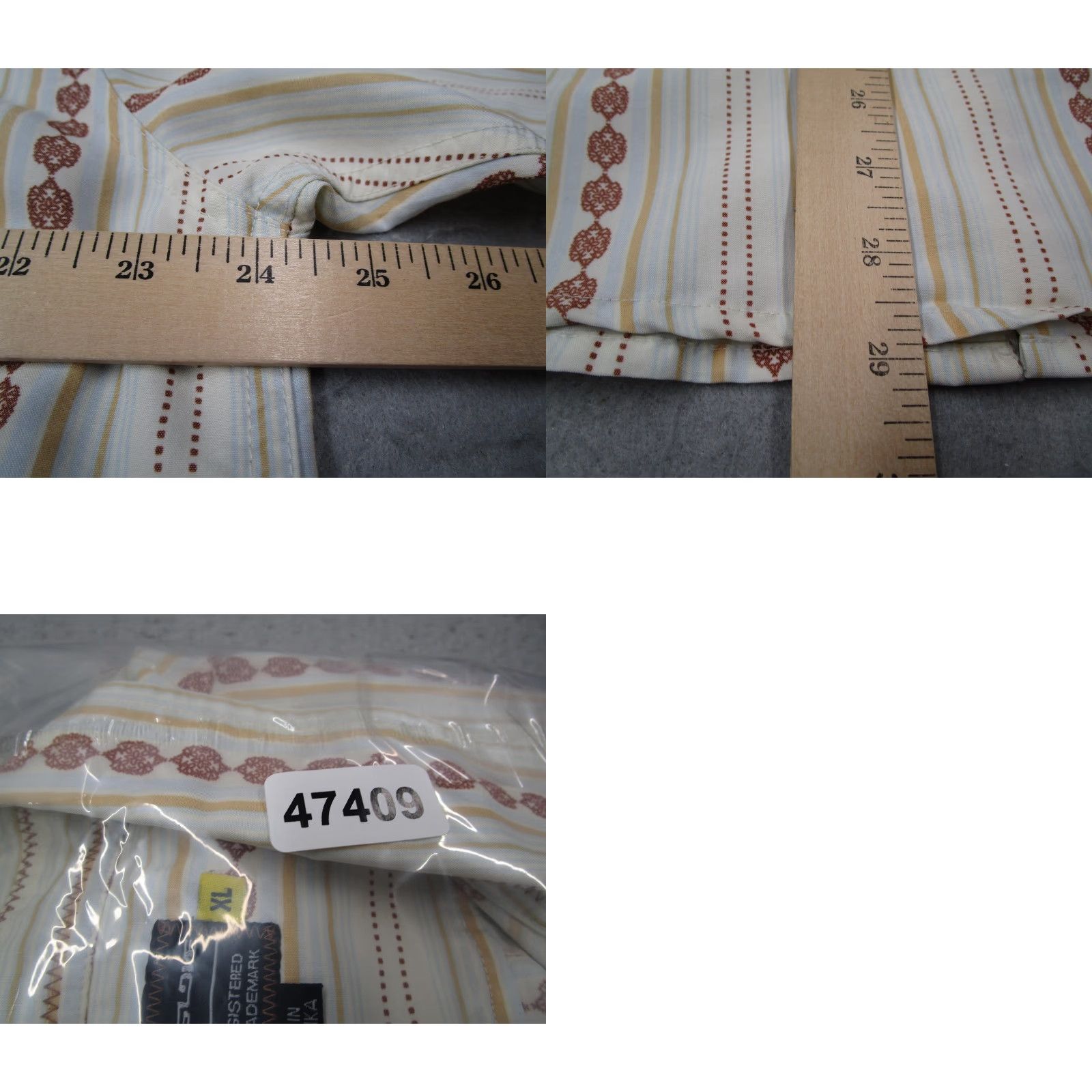 Body Glove Body Glove Shirt Mens XL Beige Striped Retro Pattern Rayon Short Sleeve Button-Up Size US XL / EU 56 / 4 - 8 Thumbnail