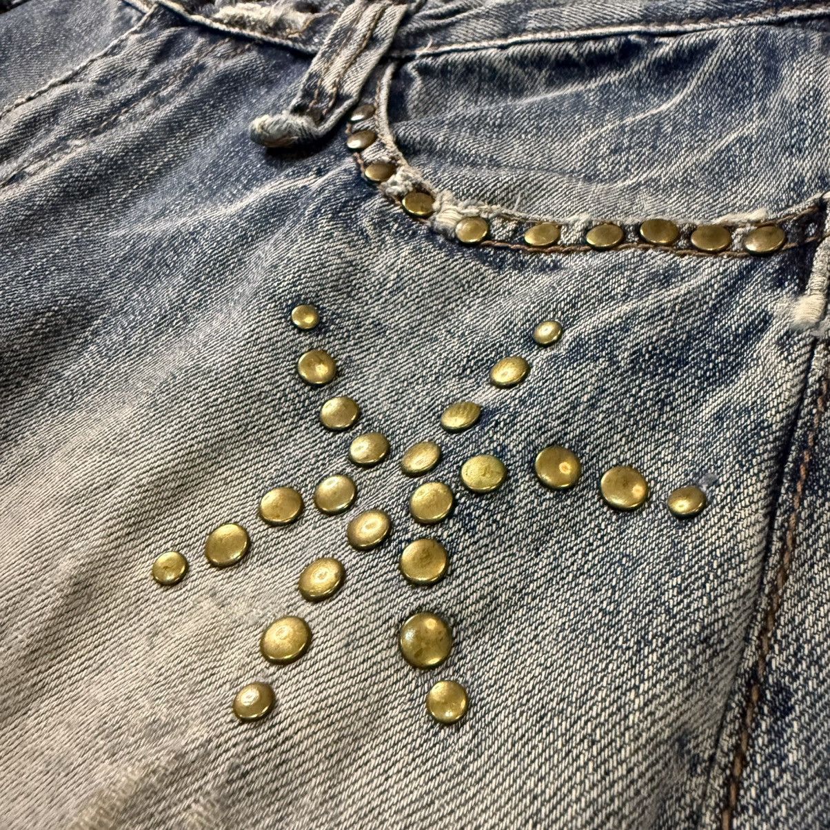 Tornado Mart Fudge Studded Stone Destroyed Jeans Denim Hysteric Y2k Style Size US 34 / EU 50 - 4 Thumbnail