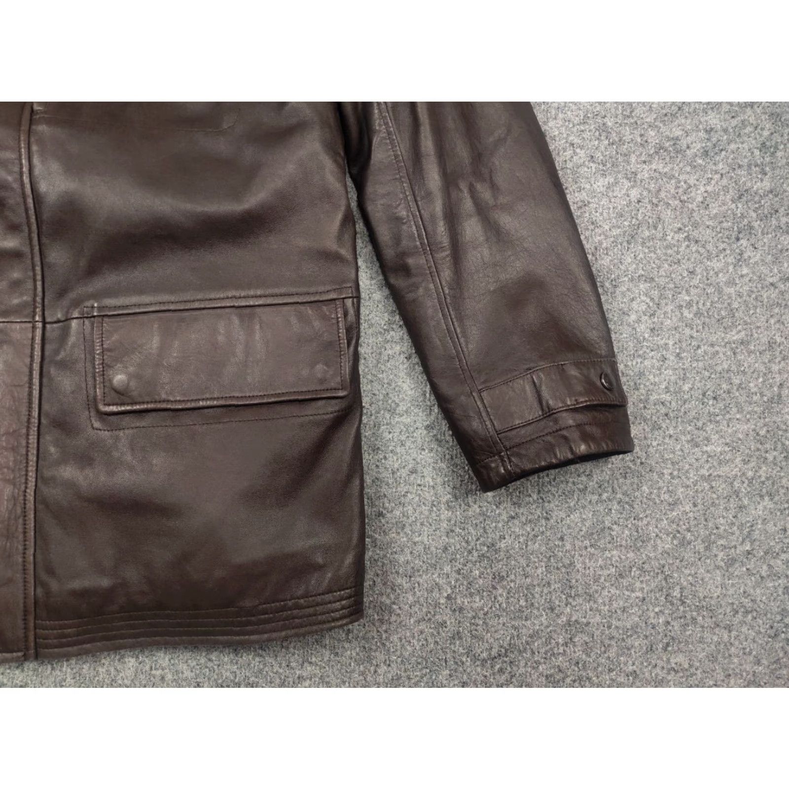 Hugo Boss HUGO BOSS Italian lamb nappa Leather Dark Brown Classic Pocket Jacket Mens Jacket Brown Leather Pocket Jacket Size US M / EU 48-50 / 2 - 6 Thumbnail