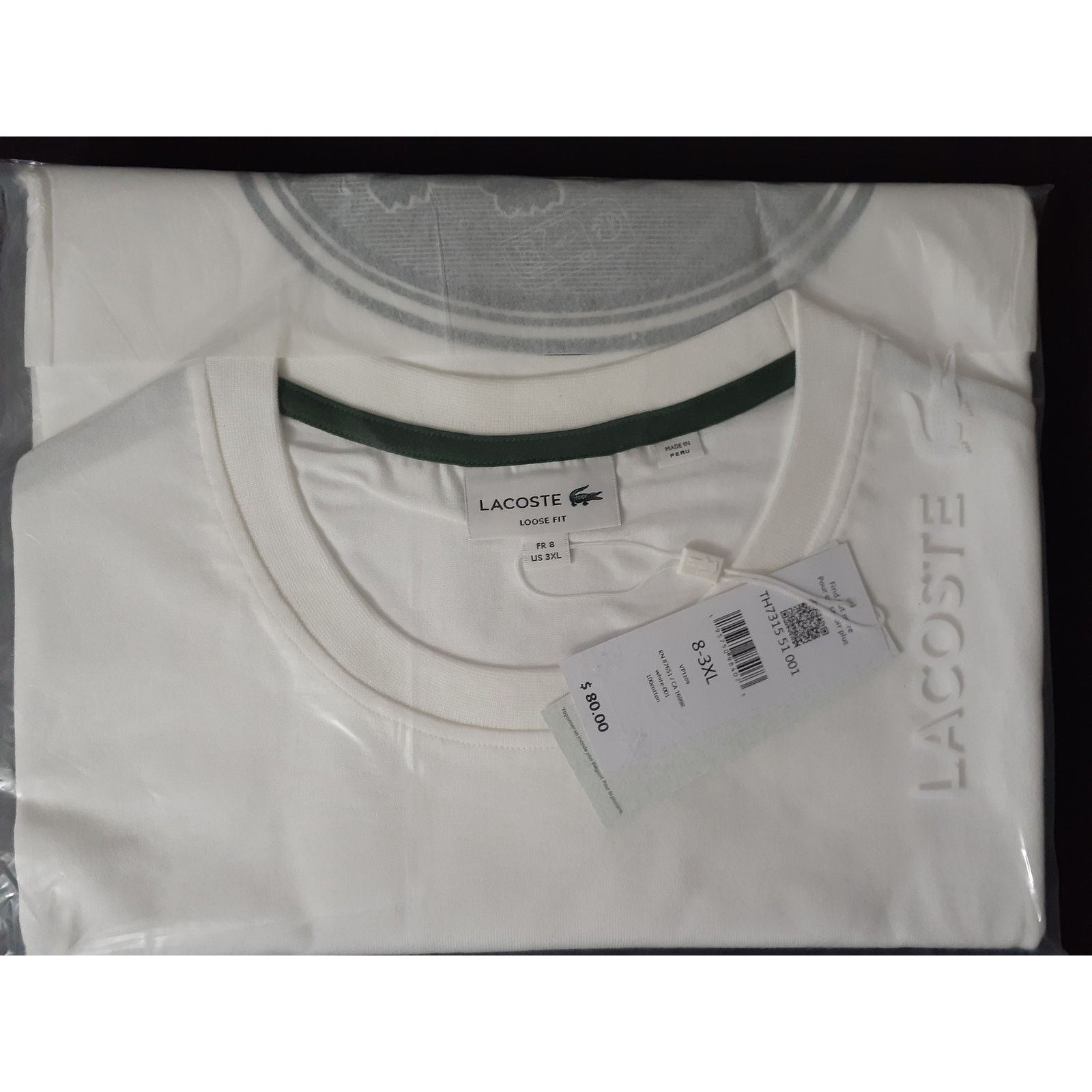 Lacoste Lacoste Men's Short Sleeve Loose Fit Tee Shirt 3XL Size US XXL / EU 58 / 5 - 2 Thumbnail