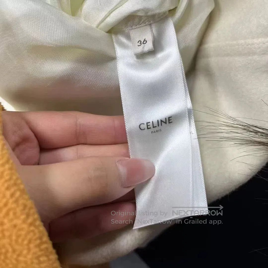 Celine Celine White Wool Lapel Double-Breasted Short Coat. Size XS / US 0-2 / IT 36-38 - 3 Thumbnail