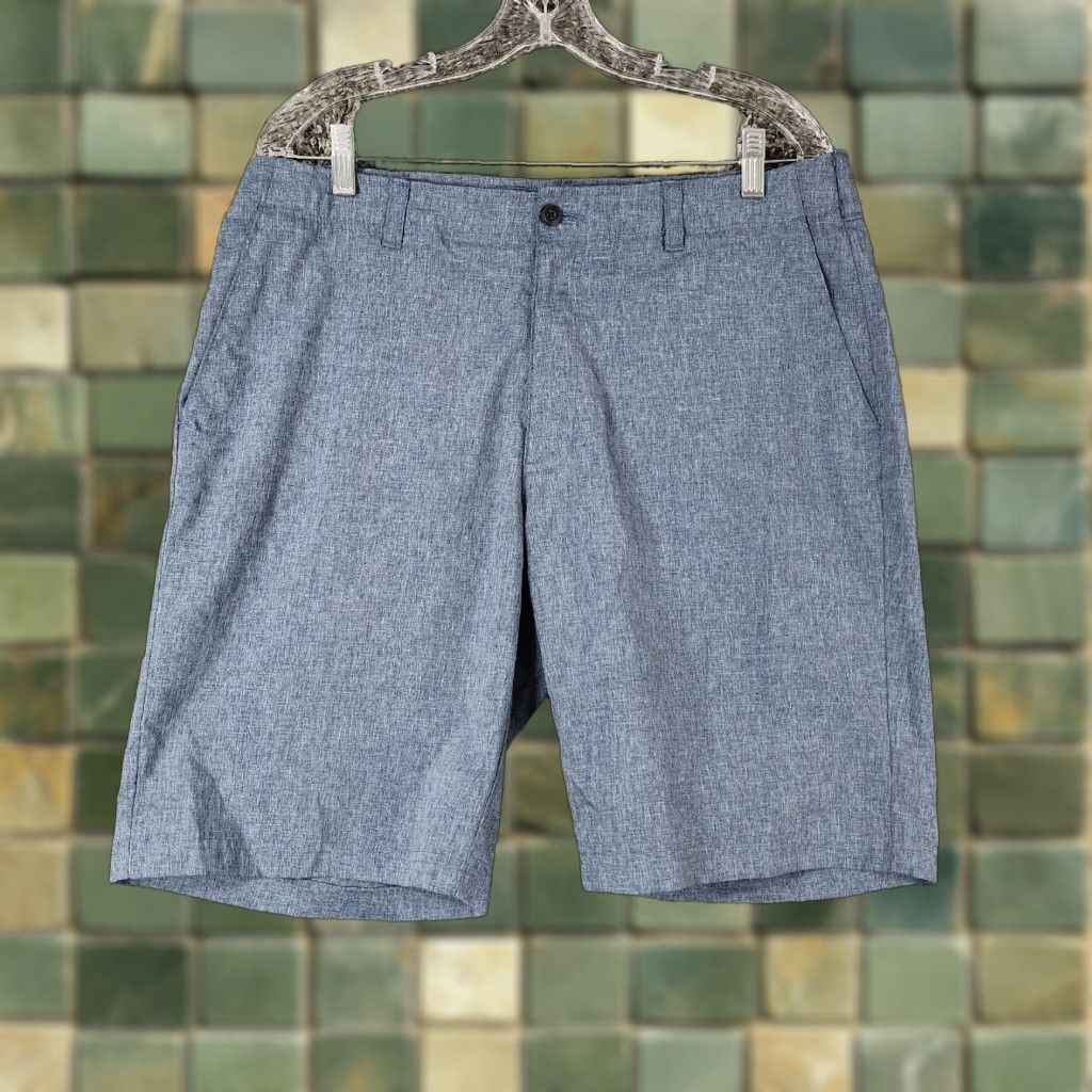Hogan BEN HOGAN Mens Chino Shorts Flat Heathered Blue Size 36 Golf Shorts Men 36 Blue Chino Reg Fit Size US 36 / EU 52 - 1 Thumbnail