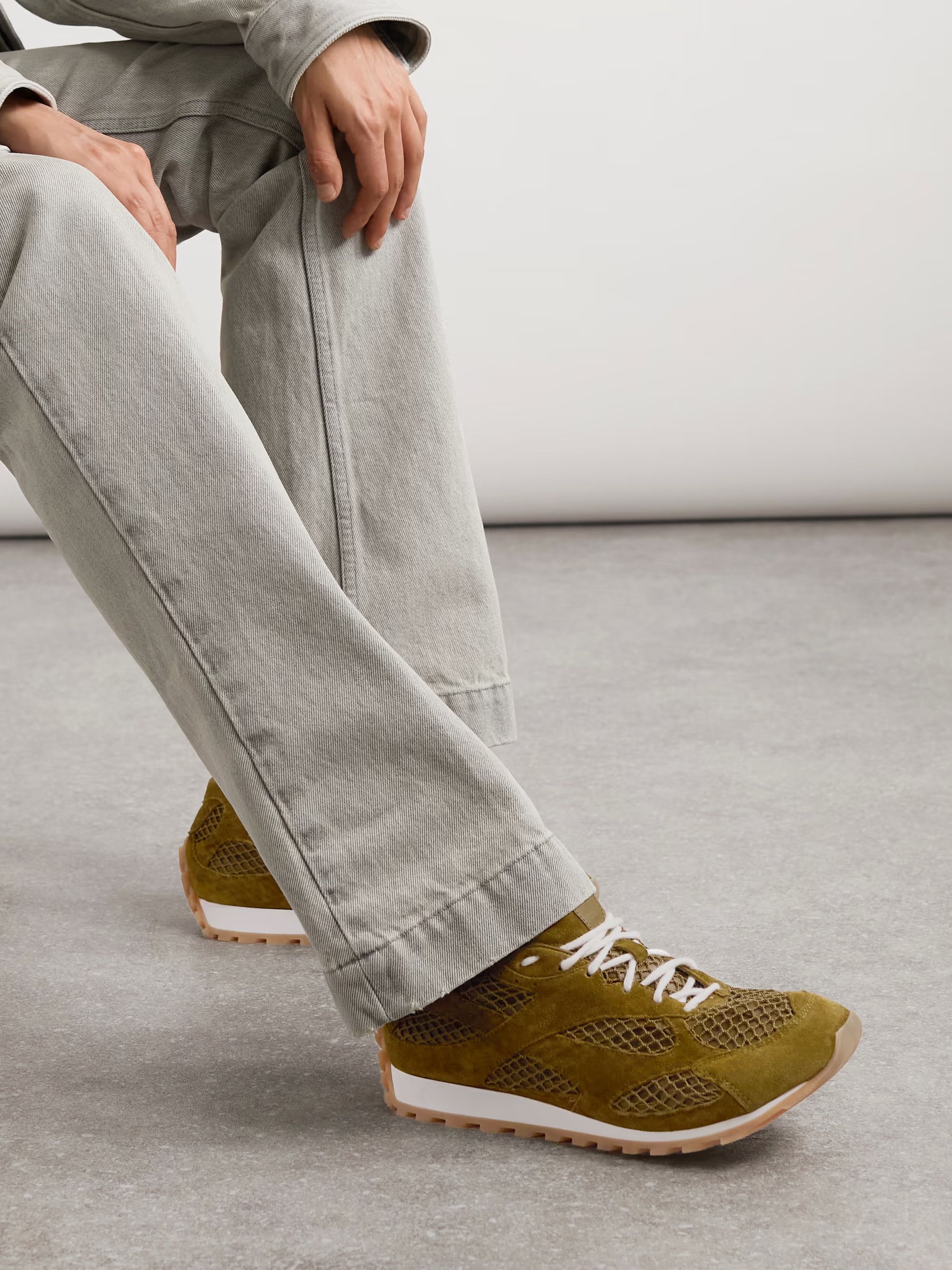 Bottega Veneta BOTTEGA VENETA Orbit green suede trimmed sneakers 8 / 41 q Size US 8 / EU 41 - 2 Thumbnail