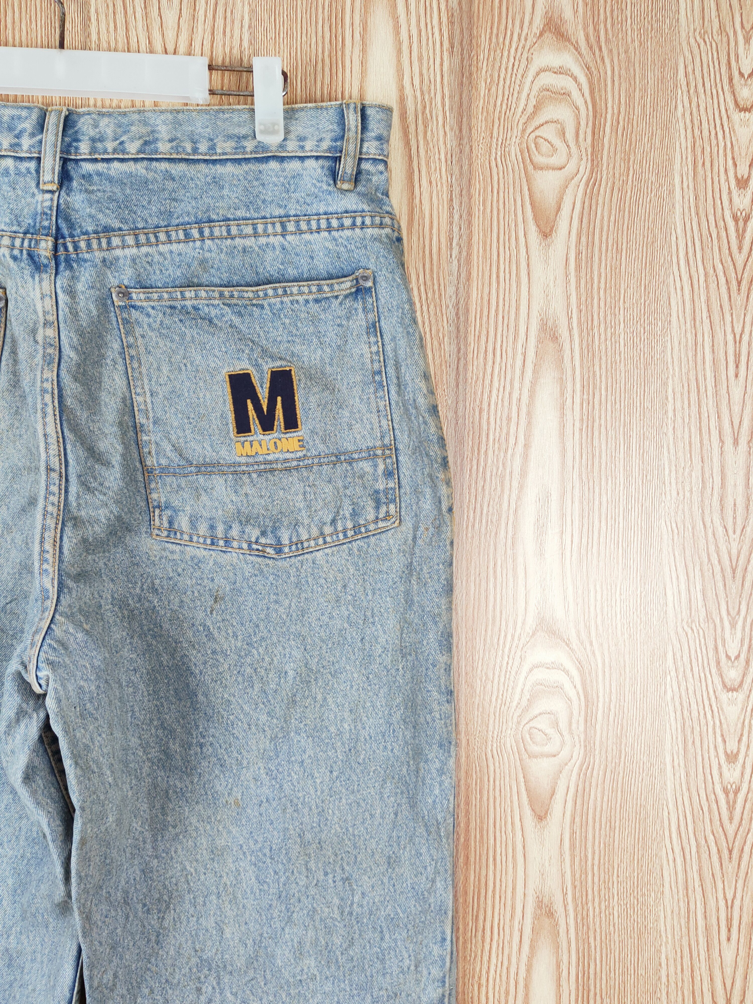 Japanese Brand × Vintage Super Rare Maurice Malone Blue Distressed Ripped Jeans Size US 37 - 12 Thumbnail