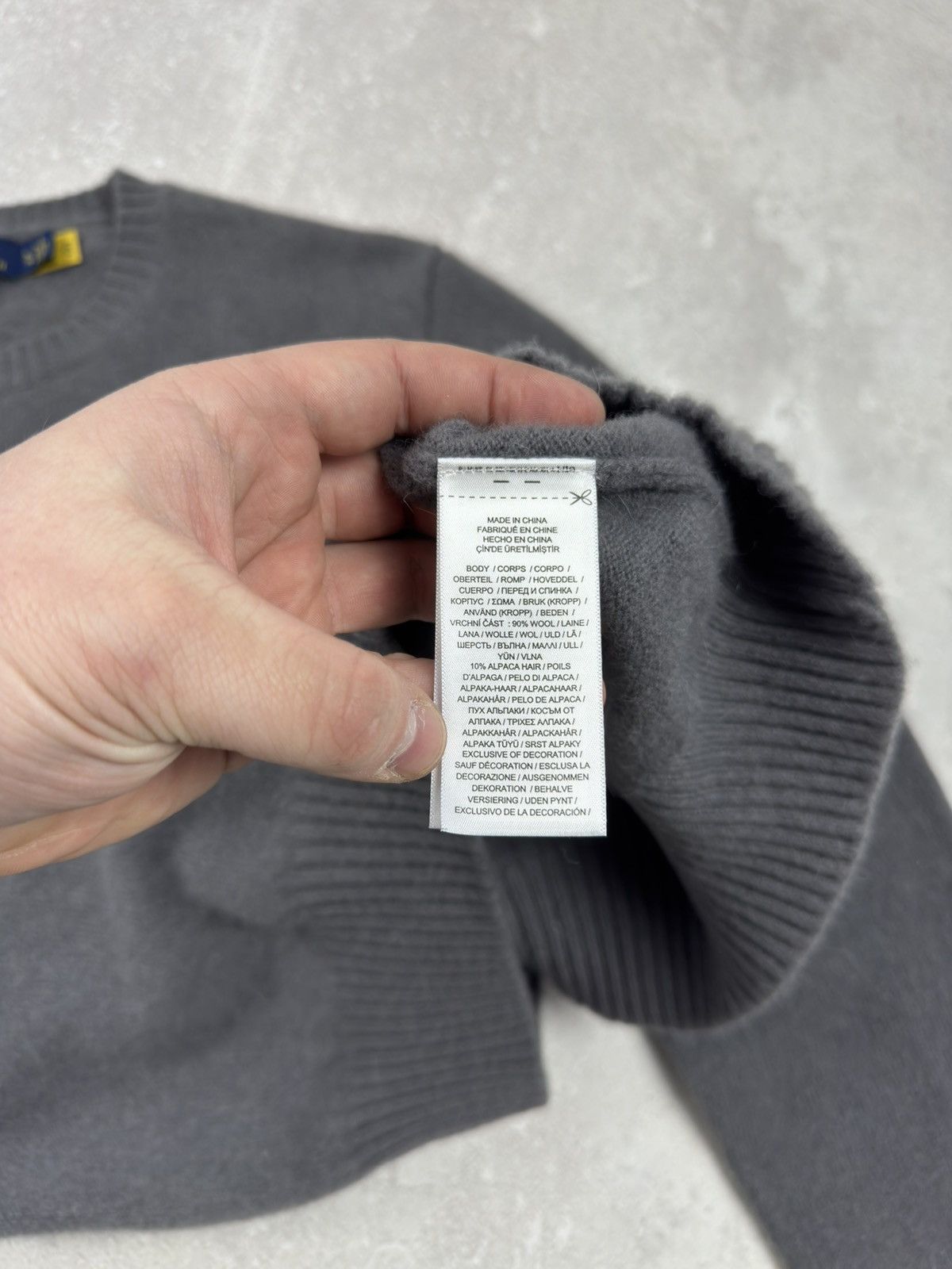 Polo Ralph Lauren Polo Ralph Lauren Wool Alpaca Hair Grey Sweater Crew Neck Size US XL / EU 56 / 4 - 9 Thumbnail