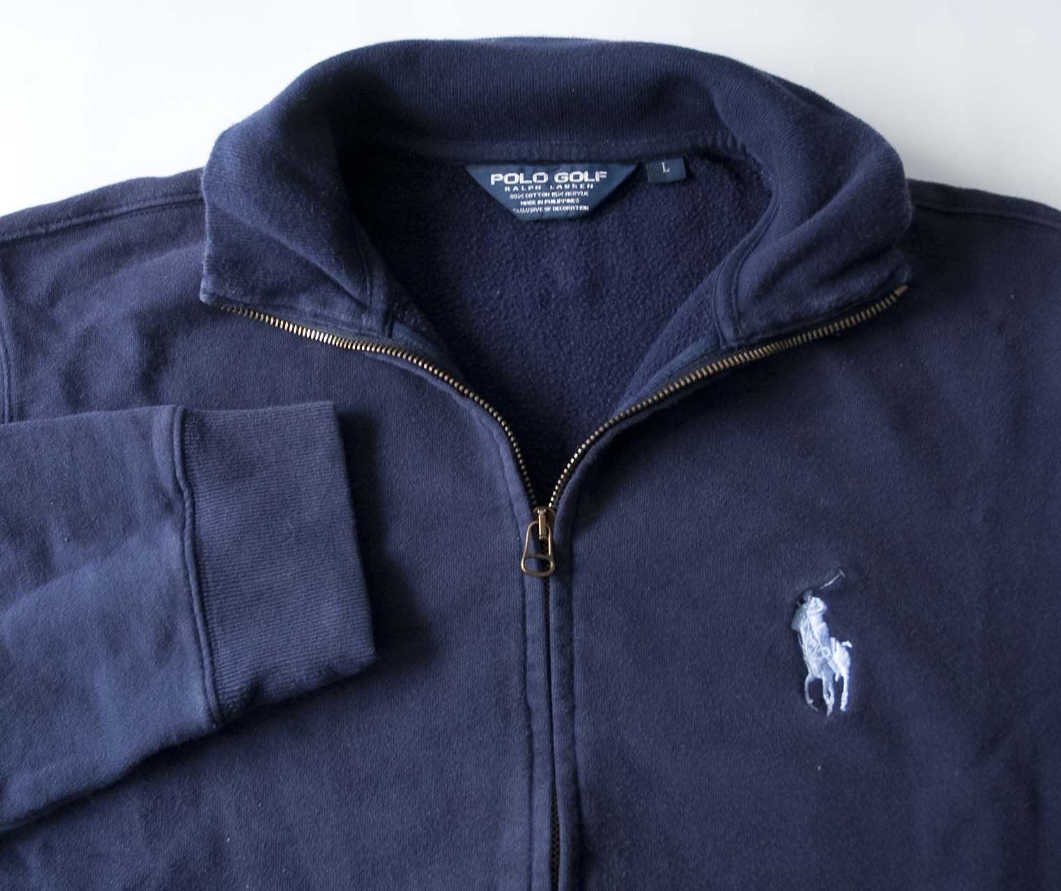 Ralph Lauren × Vintage Ralph Lauren Polo Golf Jacket Size S Full Zip Blue Size US L / EU 52-54 / 3 - 1 Thumbnail