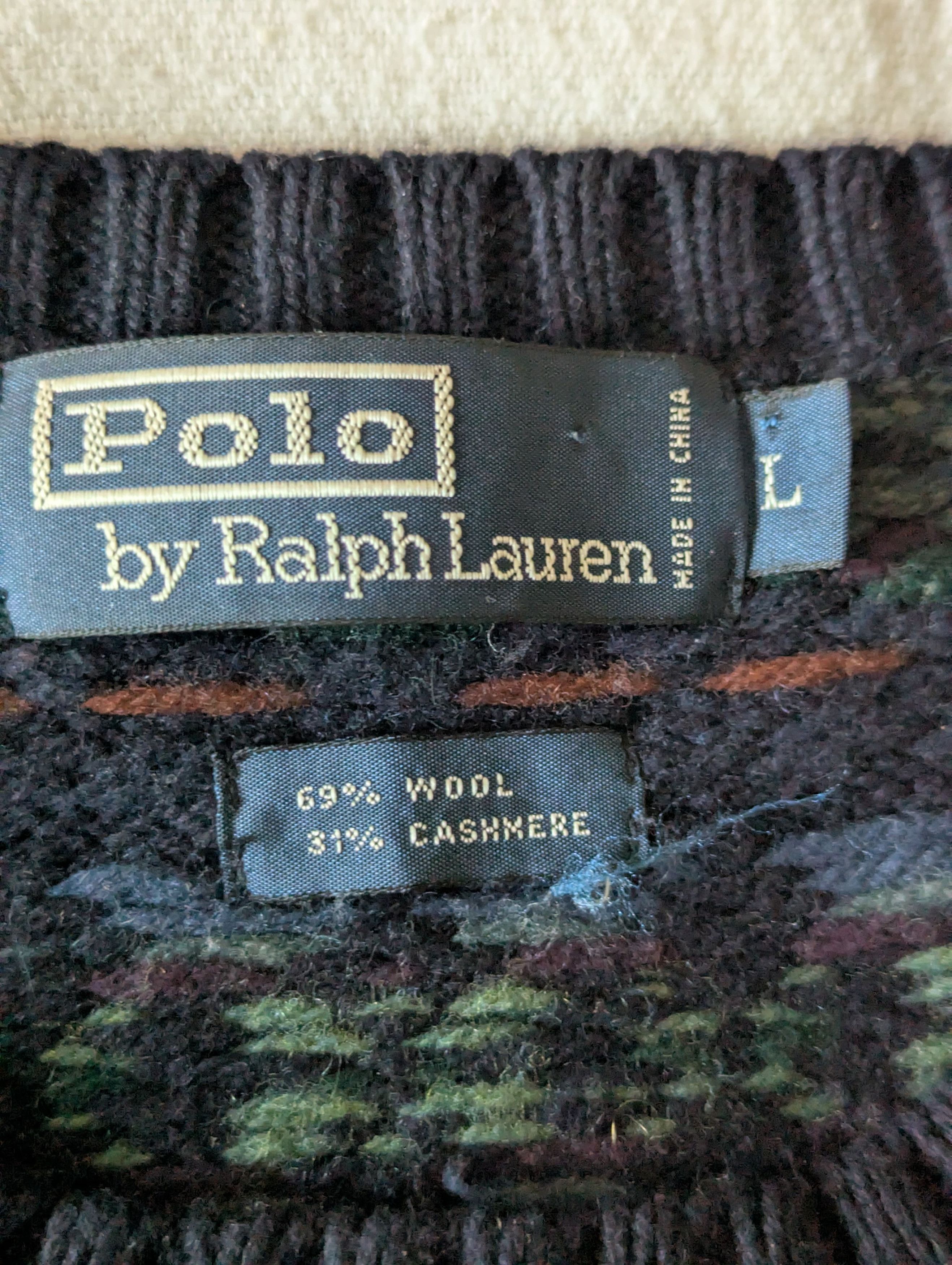 Polo Ralph Lauren Vintage Hand Woven Sweater made of wool & CM Size US L / EU 52-54 / 3 - 2 Thumbnail