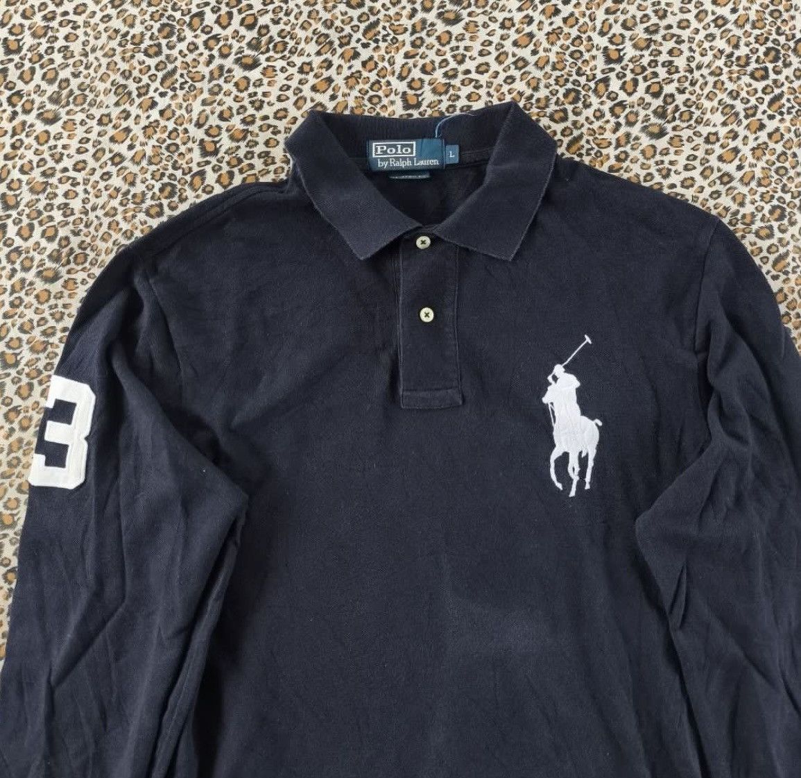 Polo Ralph Lauren × Vintage Vintage Polo Ralph Lauren Big Logo Black Rugby Size US L / EU 52-54 / 3 - 2 Thumbnail